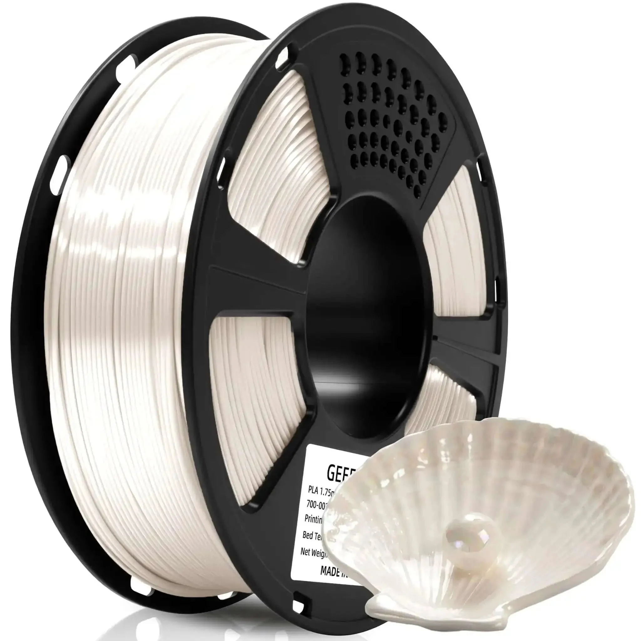 Silk PLA Filament 1.75mm For 3D Printer 1Kg Spool Metallic White With Dope Glossy Silk Finish Eye-Popping Shine Ultra Smooth Prints High Dimensional Accuracy 0.03mm Ideal For Decor Cosplay And Gift Projects