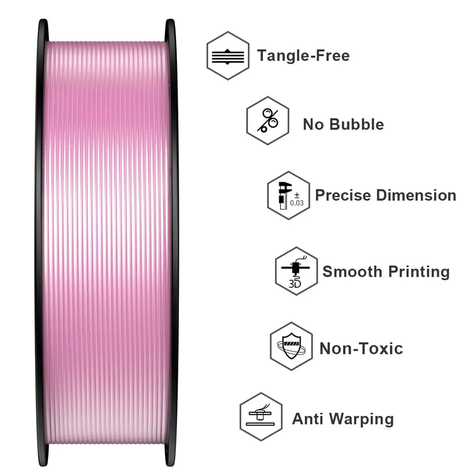 Silk PLA Filament 1.75mm For 3D Printer 1Kg Spool Metallic White With Dope Glossy Silk Finish Eye-Popping Shine Ultra Smooth Prints High Dimensional Accuracy 0.03mm Ideal For Decor Cosplay And Gift Projects - Image 6