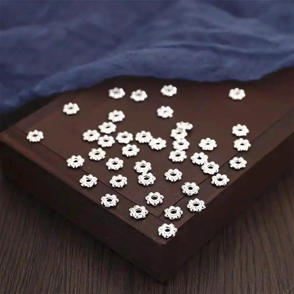 Silver Flower Shape Septal Beads 1200Pcs Daisy Spacers CCB Spacer Beads For Bracelet Necklace Earring Jewelry Making Tibetan Style Loose Beads Sweet Do It Yourself Craft Projects - Image 5