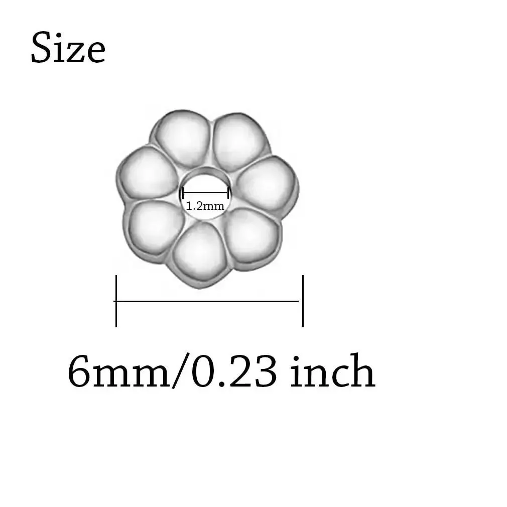 Silver Flower Shape Septal Beads 1200Pcs Daisy Spacers CCB Spacer Beads For Bracelet Necklace Earring Jewelry Making Tibetan Style Loose Beads Sweet Do It Yourself Craft Projects - Image 7