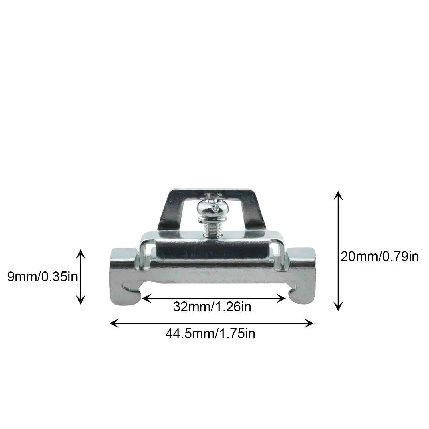 Silver Galvanized 12 Piece DIN Rail Mount Terminal Blocks End Stopper Screw Type Clamp for 35mm Wide Guide Rails Built Tough with Rust Resistant Cold Rolled Steel Construction and Easy Installation - Image 2