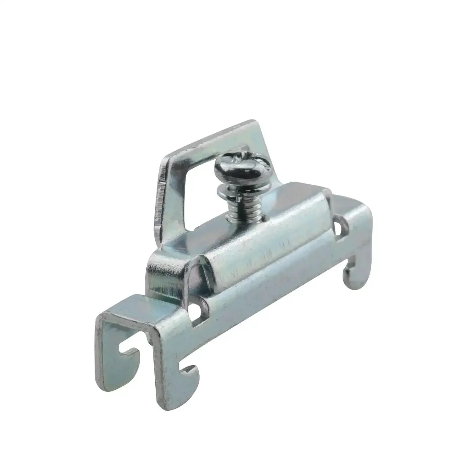 Silver Galvanized 12 Piece DIN Rail Mount Terminal Blocks End Stopper Screw Type Clamp for 35mm Wide Guide Rails Built Tough with Rust Resistant Cold Rolled Steel Construction and Easy Installation - Image 3