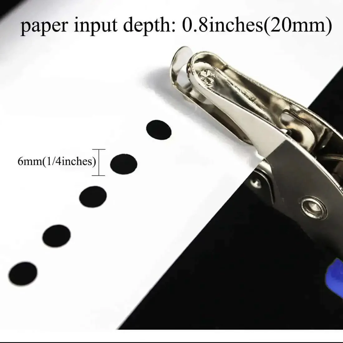 Single Hole Circle Paper Punch Handheld Scrapbooking Punch Rubber Coated Handle 6Mm Circle Puncher For School Office Home Craft Cuts Up To 12 Sheets Keeps Paper Scraps Contained - Image 7