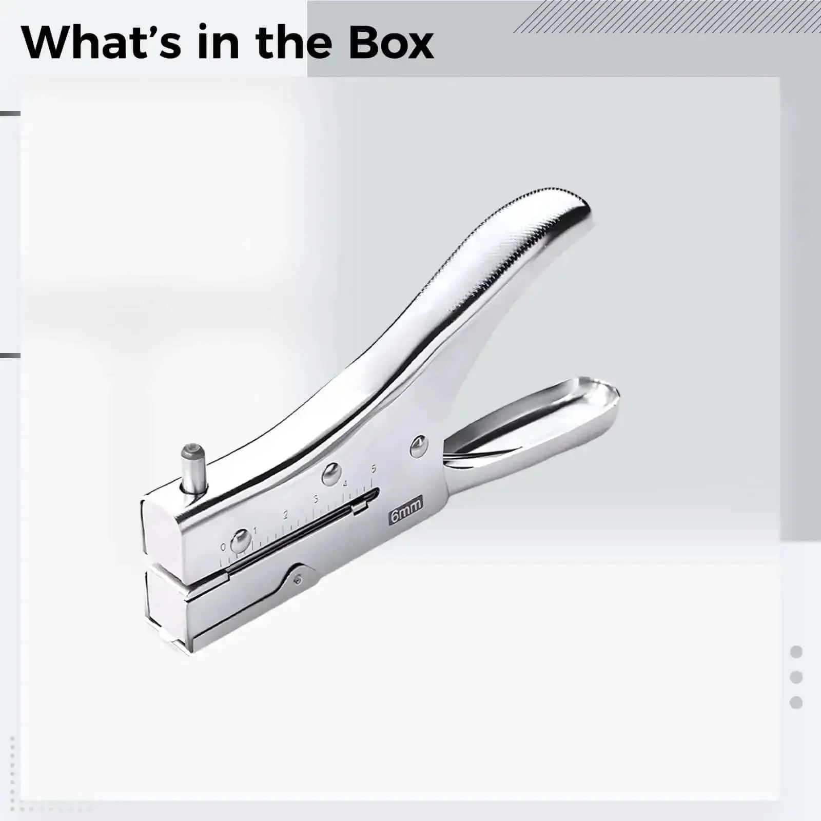 Single Hole Punch 1.9 Inch Throat 6 mm Hole Handheld Metal Punch For Office And Craft Binding Punches Up To 10 Sheets Built Tough All Metal Frame With Carbon Steel Cutter Head - Image 3