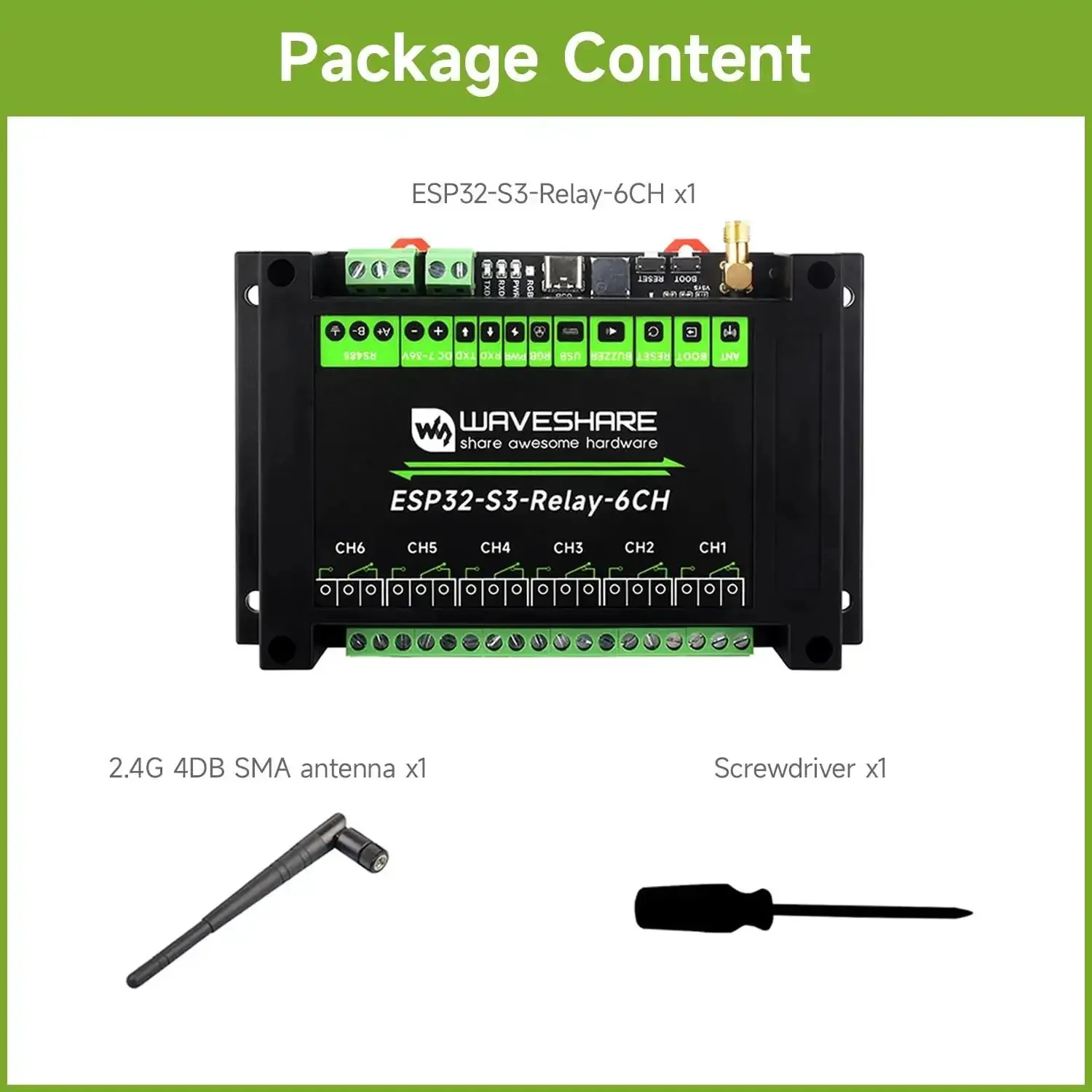 Six Channel ESP32S3 WiFi Relay Module With RS485 And Bluetooth Pico HAT Interfaces Onboard Isolation Circuits And Beefy High Current Relays 10A 250VAC 30VDC Dual Core Xtensa Processor Ideal For Industrial IoT Smart Home Automation - Image 8