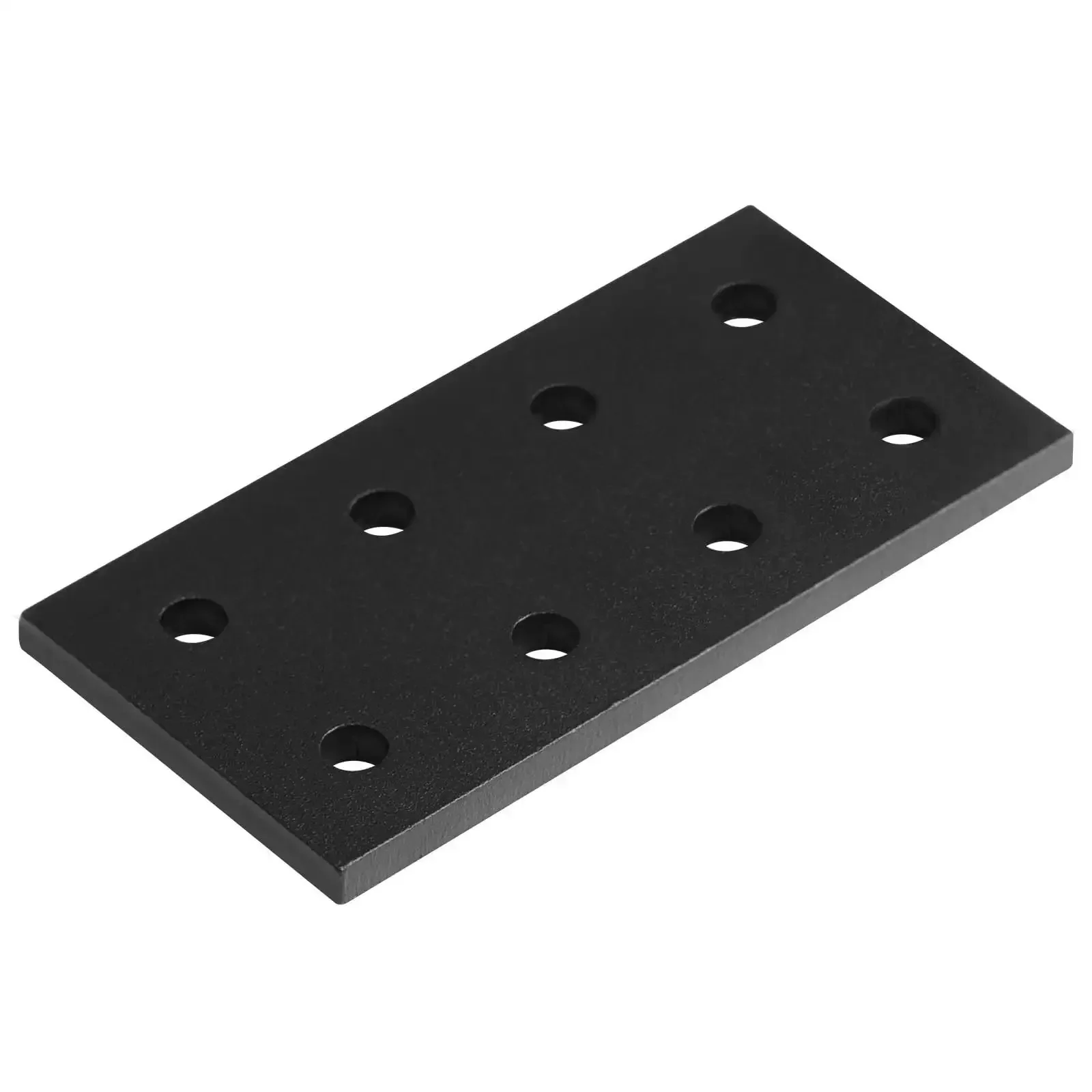 Six Flat Joining Plates For 1010 T Slot Aluminum Profiles Eight Hole Ten Series Straight Plates In Black Aluminum 6061 Three Sixteenth Inch Thick Prepunched For One Quarter Inch Bolts Ideal For Linear Extensions And Strong Overlap Connections