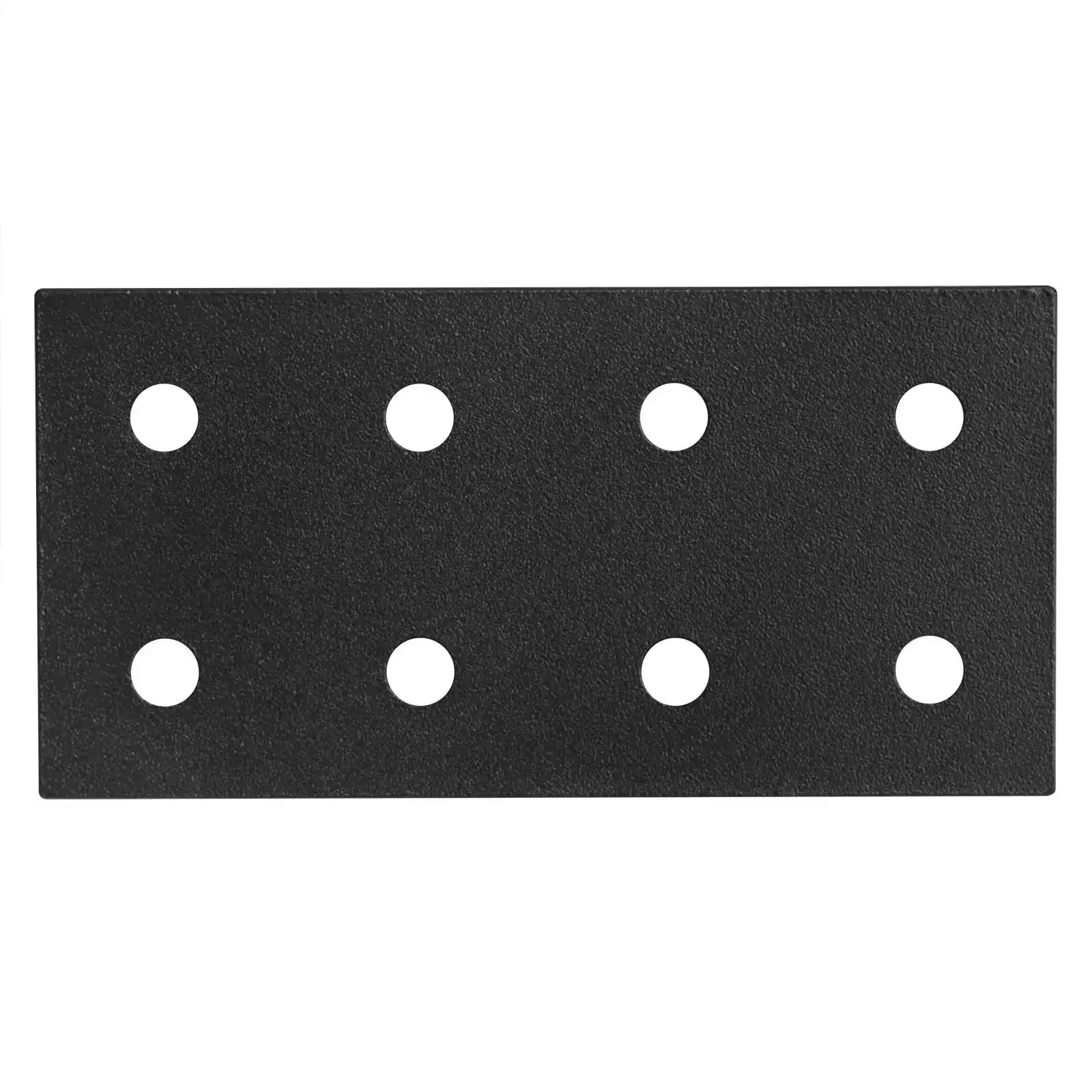Six Flat Joining Plates For 1010 T Slot Aluminum Profiles Eight Hole Ten Series Straight Plates In Black Aluminum 6061 Three Sixteenth Inch Thick Prepunched For One Quarter Inch Bolts Ideal For Linear Extensions And Strong Overlap Connections - Image 2