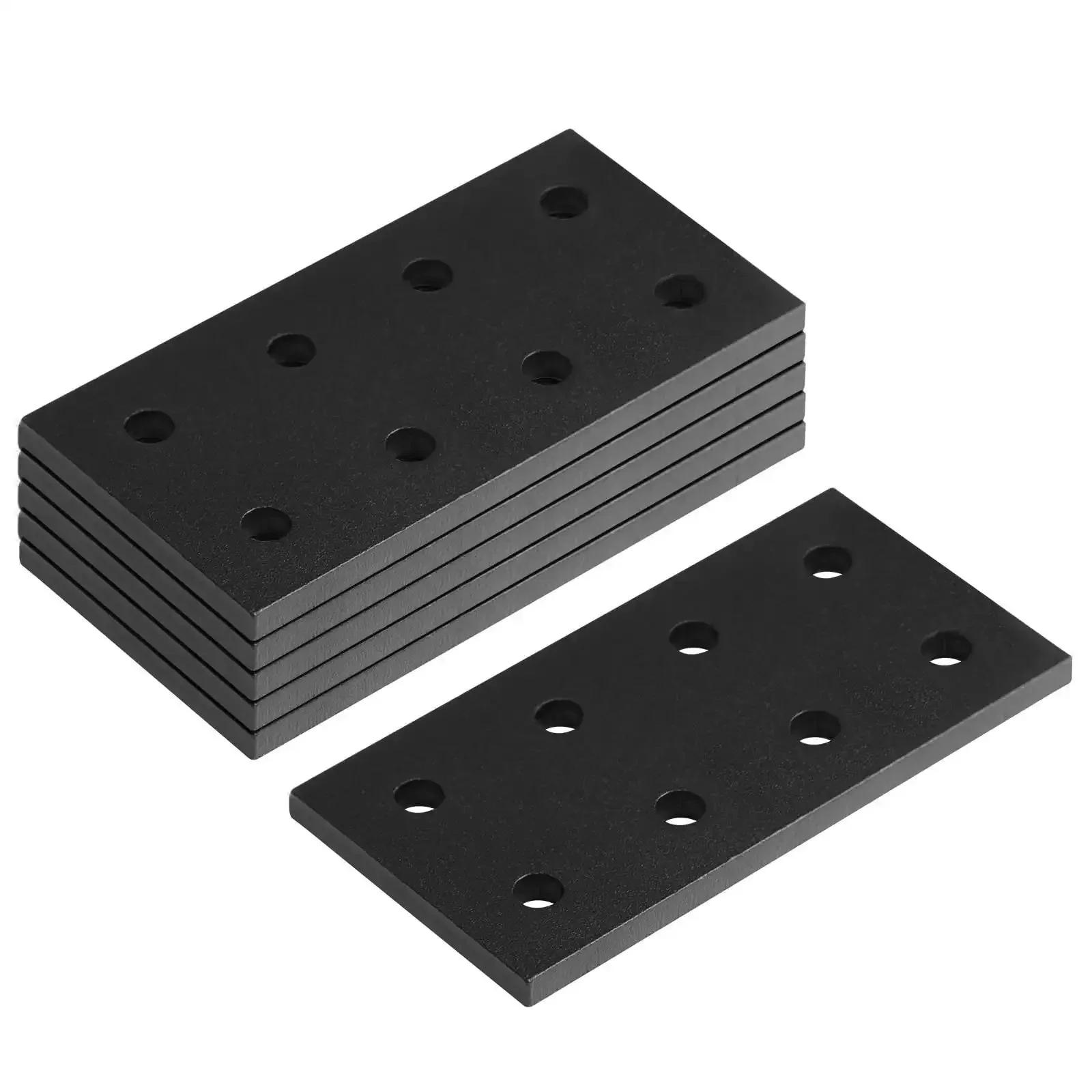 Six Flat Joining Plates For 1010 T Slot Aluminum Profiles Eight Hole Ten Series Straight Plates In Black Aluminum 6061 Three Sixteenth Inch Thick Prepunched For One Quarter Inch Bolts Ideal For Linear Extensions And Strong Overlap Connections - Image 3
