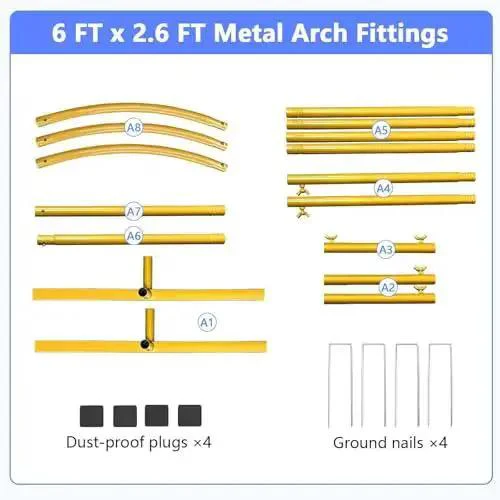 Six Foot Arch Backdrop Stand For Balloons And Garlands, Sturdy Metal Wedding Frame With Square Base Ground Nails, Easy Setup Gold Finish For Birthday Parties Baby Showers And Special Events - Image 2