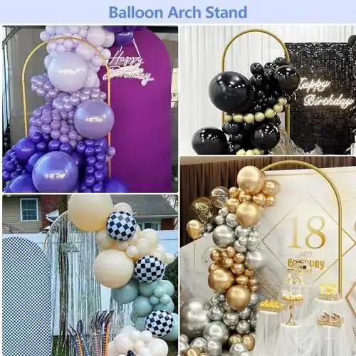 Six Foot Arch Backdrop Stand For Balloons And Garlands, Sturdy Metal Wedding Frame With Square Base Ground Nails, Easy Setup Gold Finish For Birthday Parties Baby Showers And Special Events - Image 4