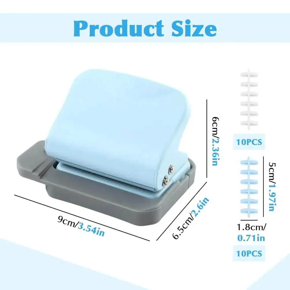 Six Hole Spiral Binding Punch For Planners And Home Office 8 Sheet Capacity Includes 20 Binder Rings Portable Handheld Metal Paper Puncher For Easy Loose Leaf Binding Ideal For Study Organization And DIY Projects - Image 6