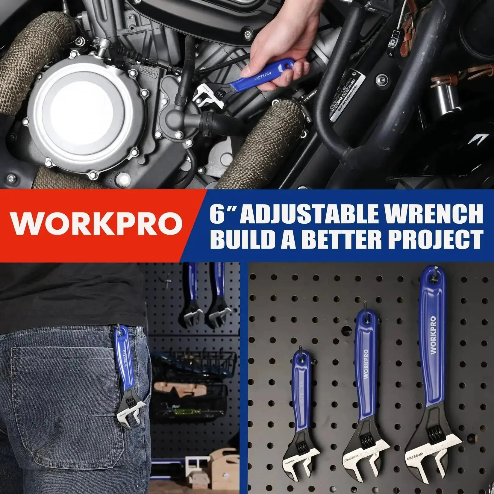 Six Inch Adjustable Wrench With Wide Jaw For Medium Bolts M6 To M16 Beefy Heavy Duty CR-V Steel Black Oxide Finish Includes Metric And SAE Scales Ideal For Home Garage DIY And Workshop Tasks - Image 2