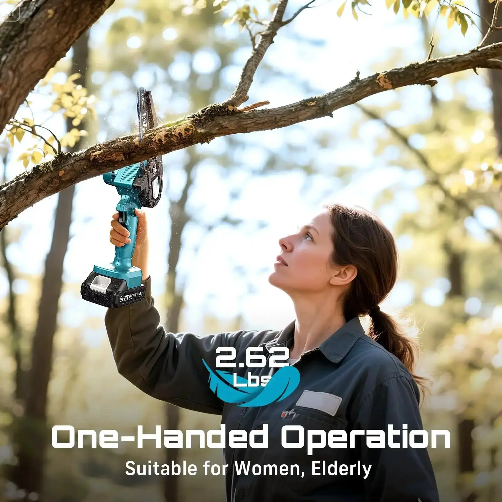 Six Inch Cordless Mini Chainsaw With Two Batteries Portable Electric Chainsaw For Tree Trimming And Wood Cutting Beast 900W Motor Delivers Smooth Cuts Up To Thirty Feet Per Second Through Wood Up To Fifteen Centimeters Thick Great Gift For Dad - Image 7