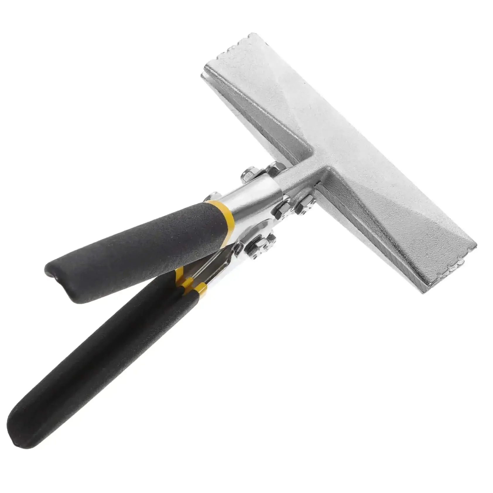Six Inch Hand Seamer Metal Bender Tool With Straight Jaw For Sheet Metal Bending And Flattening Non Slip Wires In Jaws Pitted Heavy Duty Double Layer Handle Locking Design For HVAC And Roofing