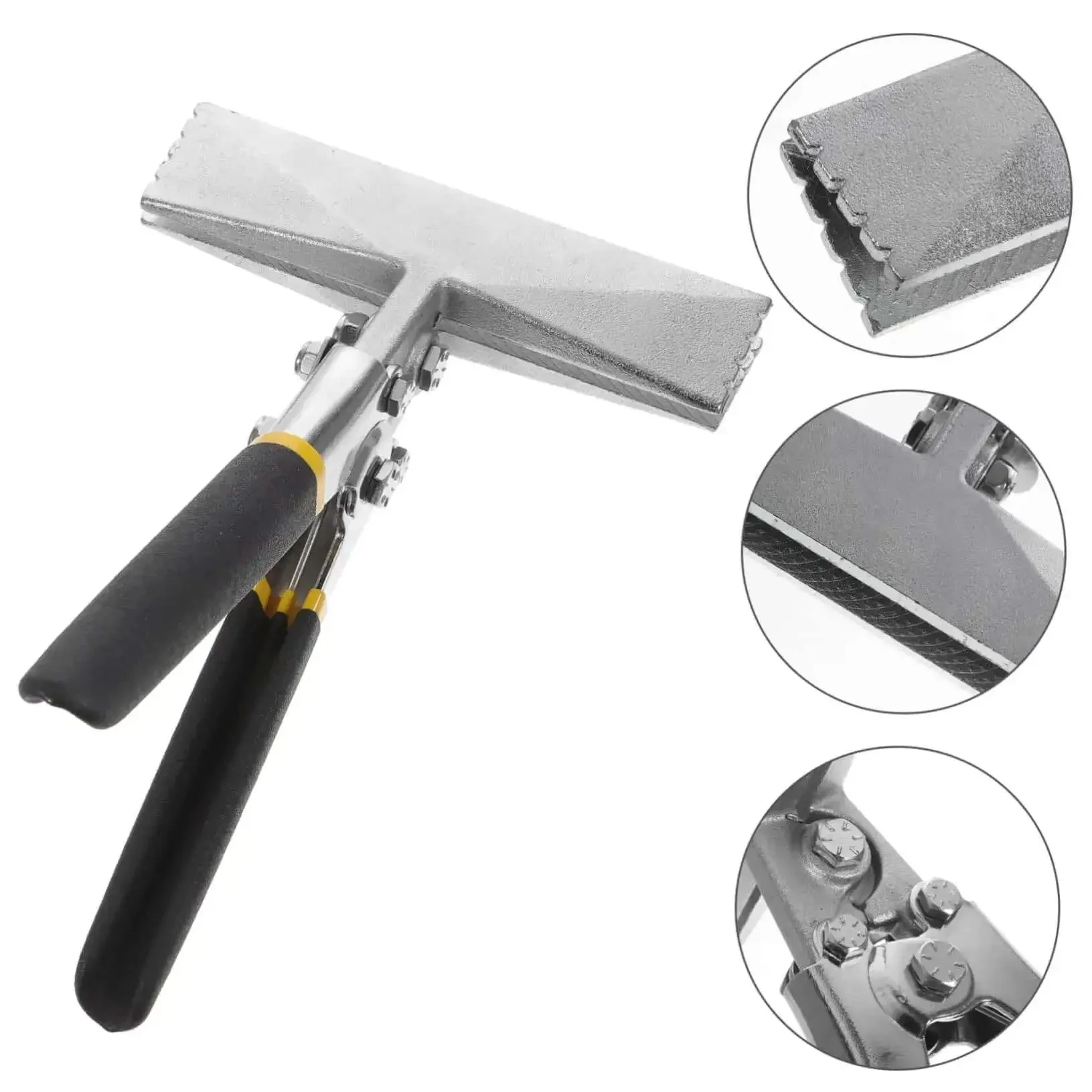 Six Inch Hand Seamer Metal Bender Tool With Straight Jaw For Sheet Metal Bending And Flattening Non Slip Wires In Jaws Pitted Heavy Duty Double Layer Handle Locking Design For HVAC And Roofing - Image 3