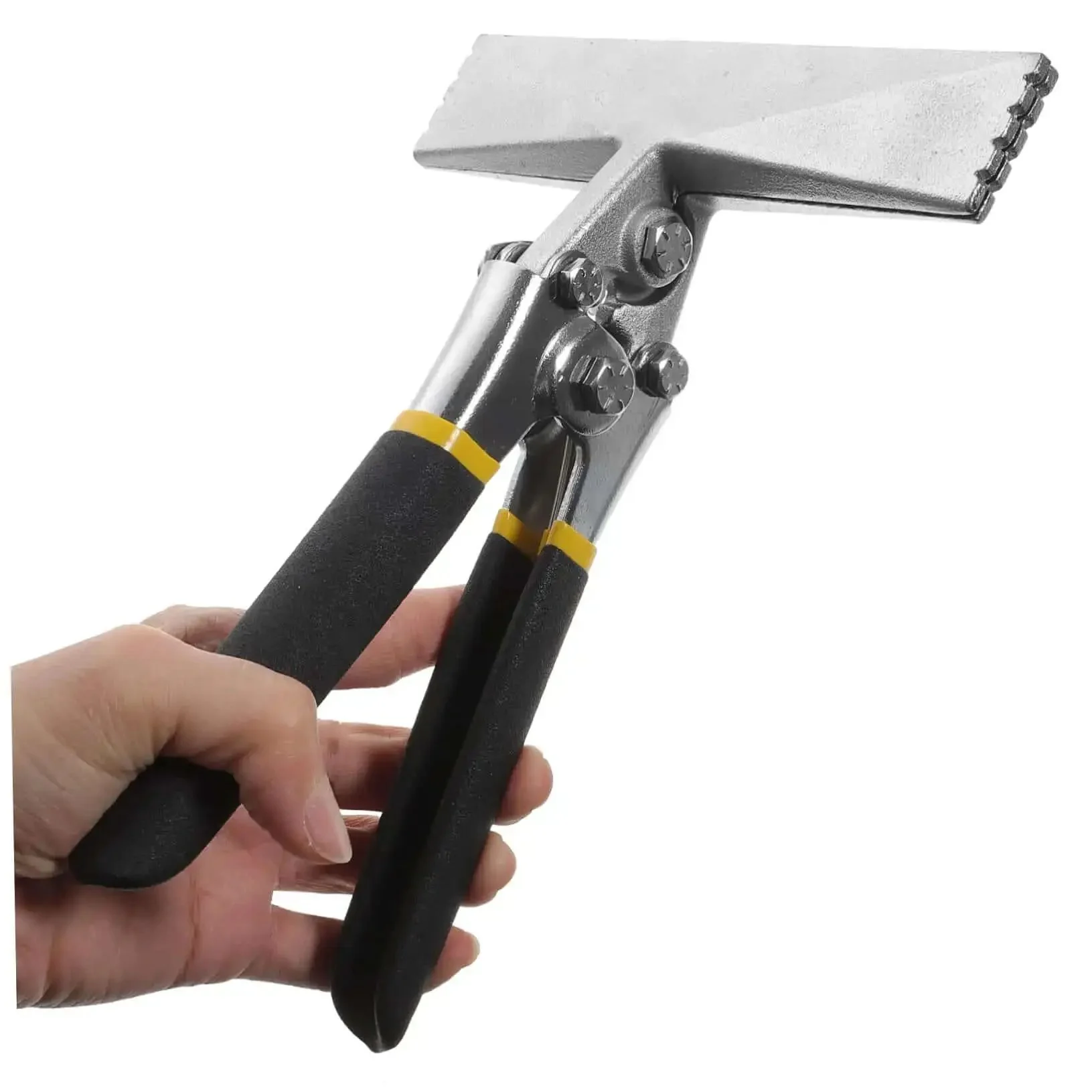 Six Inch Hand Seamer Metal Bender Tool With Straight Jaw For Sheet Metal Bending And Flattening Non Slip Wires In Jaws Pitted Heavy Duty Double Layer Handle Locking Design For HVAC And Roofing - Image 4