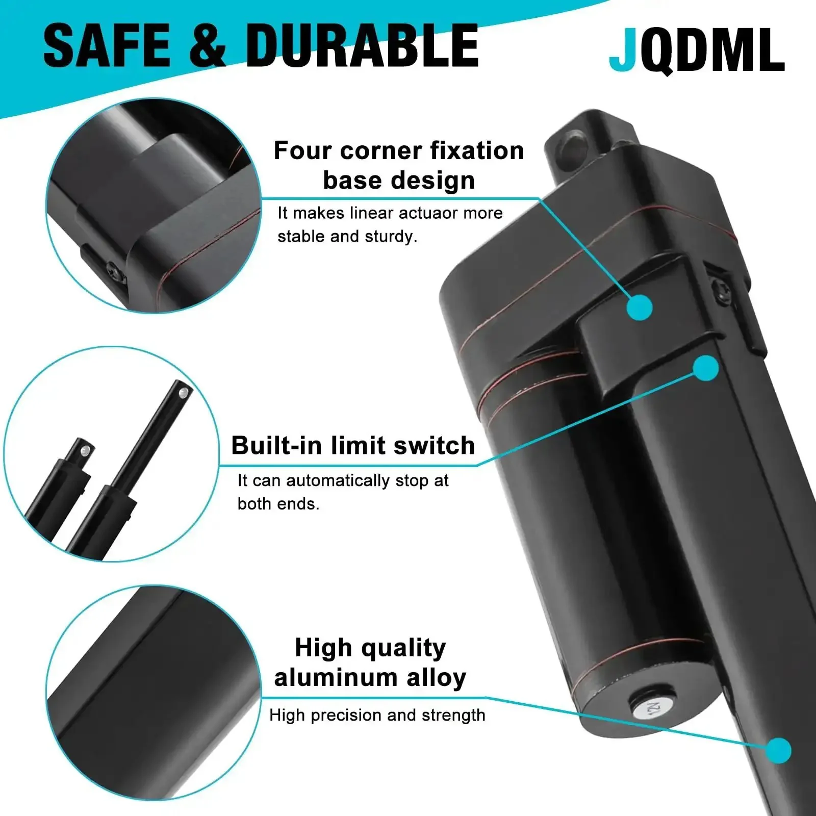 Six Inch High Speed Linear Actuator With Travel Rate Of 1.34 Inches Per Second At 12 Volts Waterproof IP65 88 Lbs Load Capacity 400 Newtons Includes Mounting Brackets Built Tough Motion - Image 3