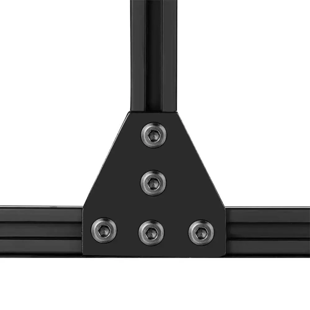 Six Pack 2020 Corner Bracket Connectors For 6mm Aluminum Extrusion, 5 Hole T Shape Joint Plates, Plug And Play Easy Install For 2020 Series Frames, Ideal For DIY Projects, 3D Printers, CNC Routers, Robotics, Black - Image 4