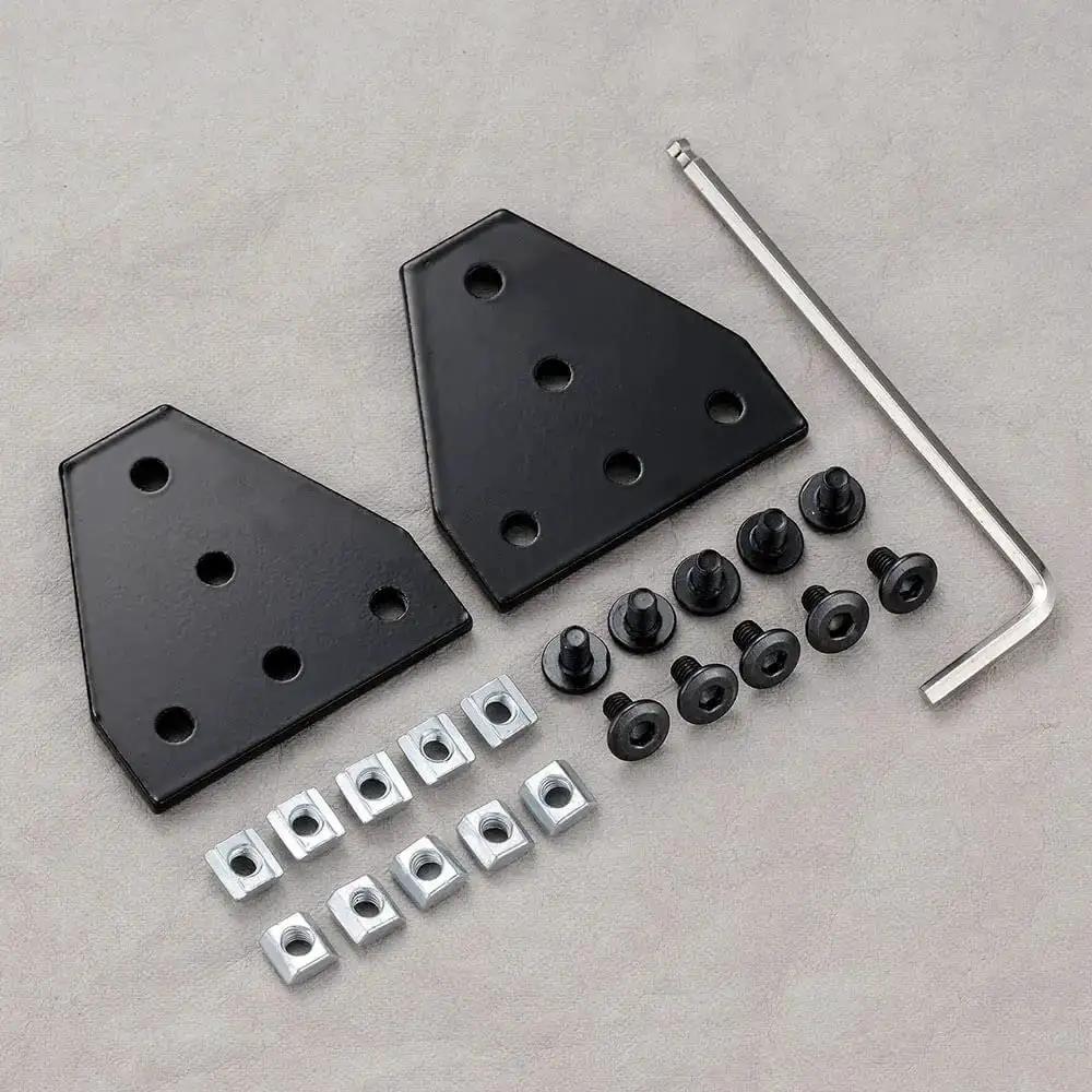 Six Pack 2020 Corner Bracket Connectors For 6mm Aluminum Extrusion, 5 Hole T Shape Joint Plates, Plug And Play Easy Install For 2020 Series Frames, Ideal For DIY Projects, 3D Printers, CNC Routers, Robotics, Black - Image 5