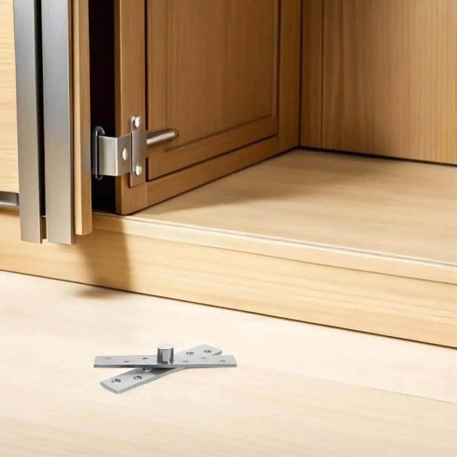 Six Pack 360 Degree Concealed Door Pivot Hinges For Wood Cabinets, Heavy Duty Stainless Steel Hidden Rotation Hinges For Secret Doors And Invisible Bookcase Hardware - Image 4