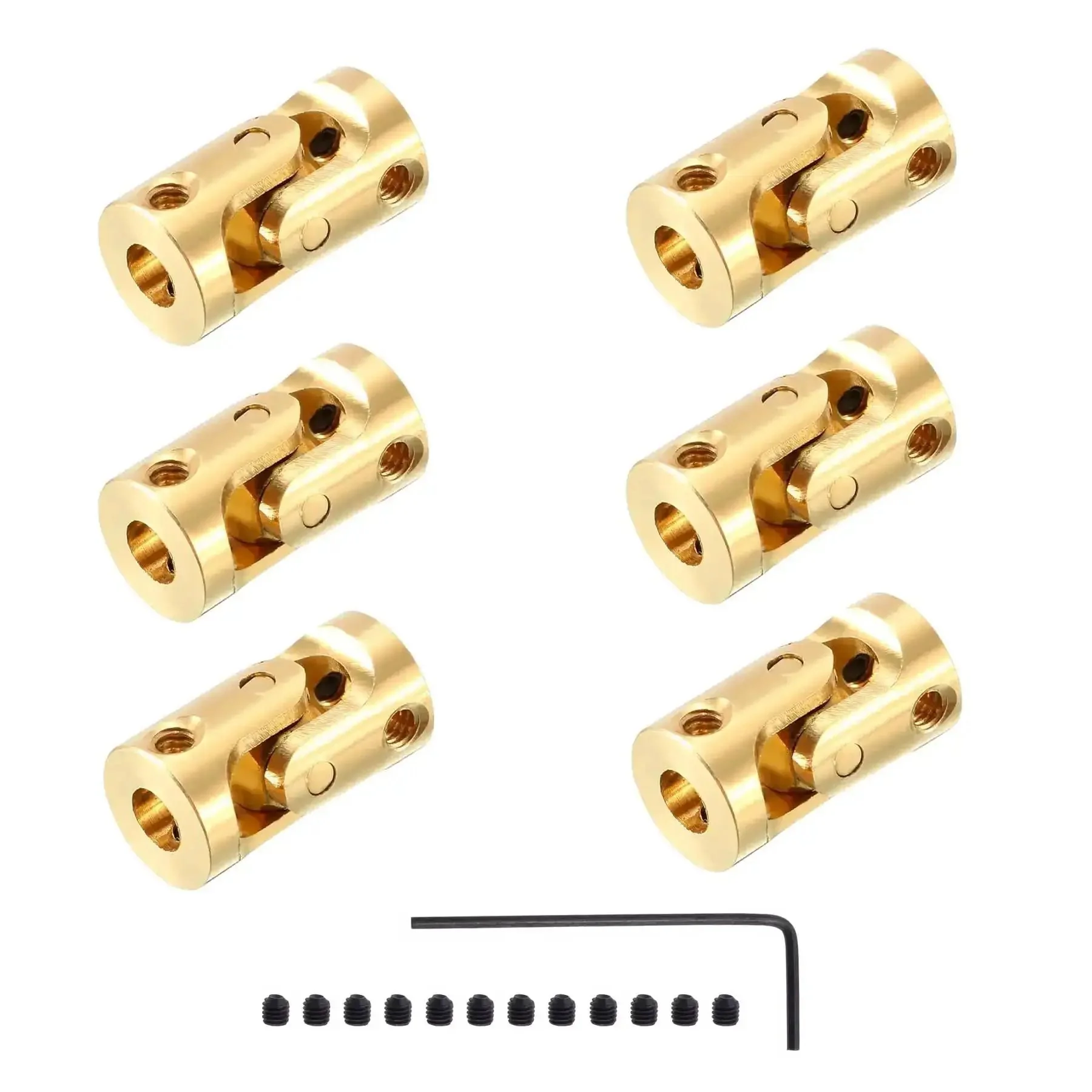 Six Pack 3Mm To 3Mm Universal Joints Rotatable U Joint Couplers For RC Cars And Boats Beefy Copper Shaft Connectors For Steering Linkage And Quick Install