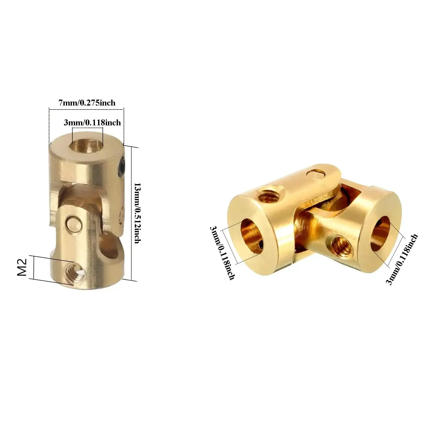 Six Pack 3Mm To 3Mm Universal Joints Rotatable U Joint Couplers For RC Cars And Boats Beefy Copper Shaft Connectors For Steering Linkage And Quick Install - Image 2