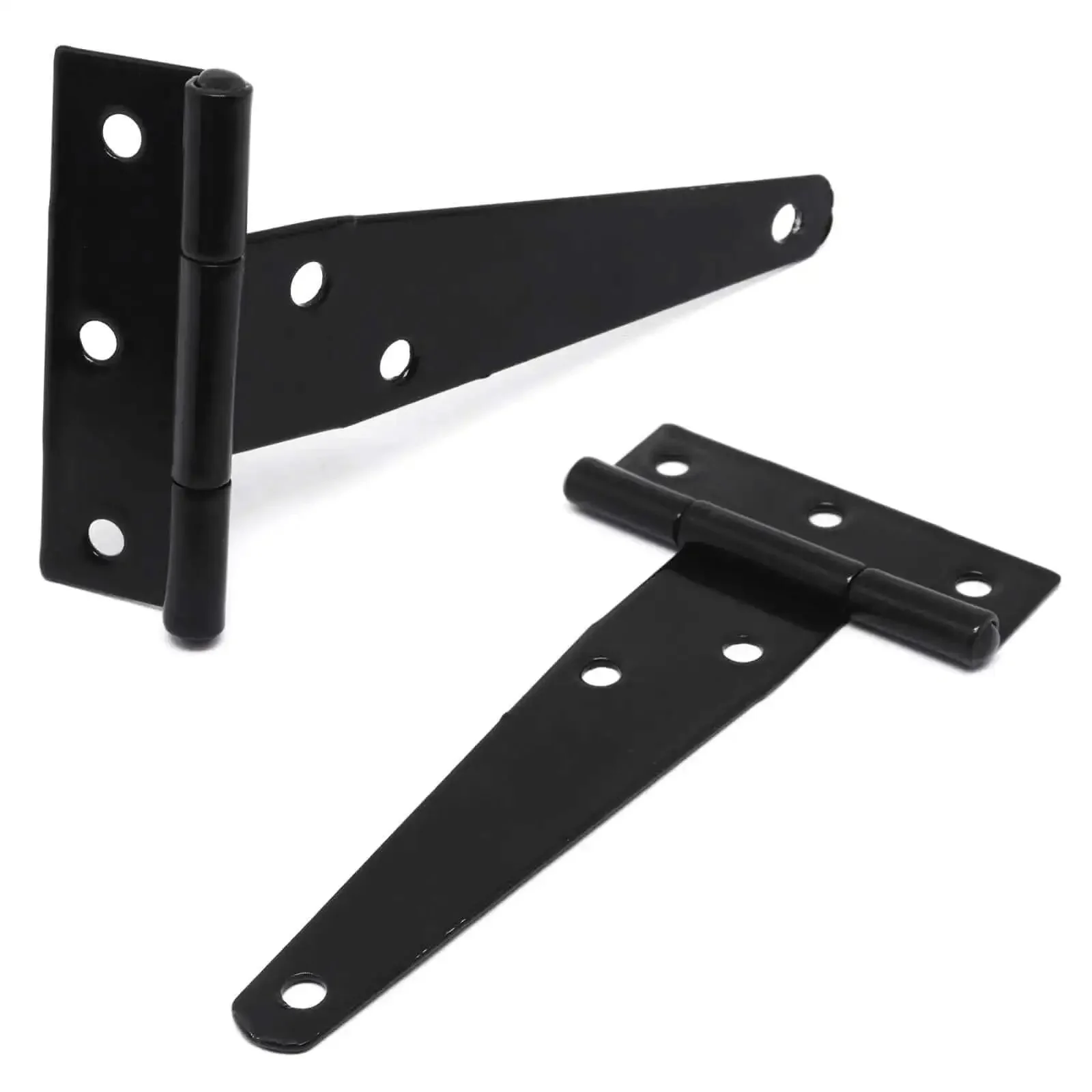 Six Pack 4 Inch T Strap Hinges Black Outdoor Gate Hinges For Wooden Fences Beefy Heavy Duty Tee Hinges For Shed Barn Doors Gates Rugged Carbon Steel With Galvanized Matte Black Finish - Image 4