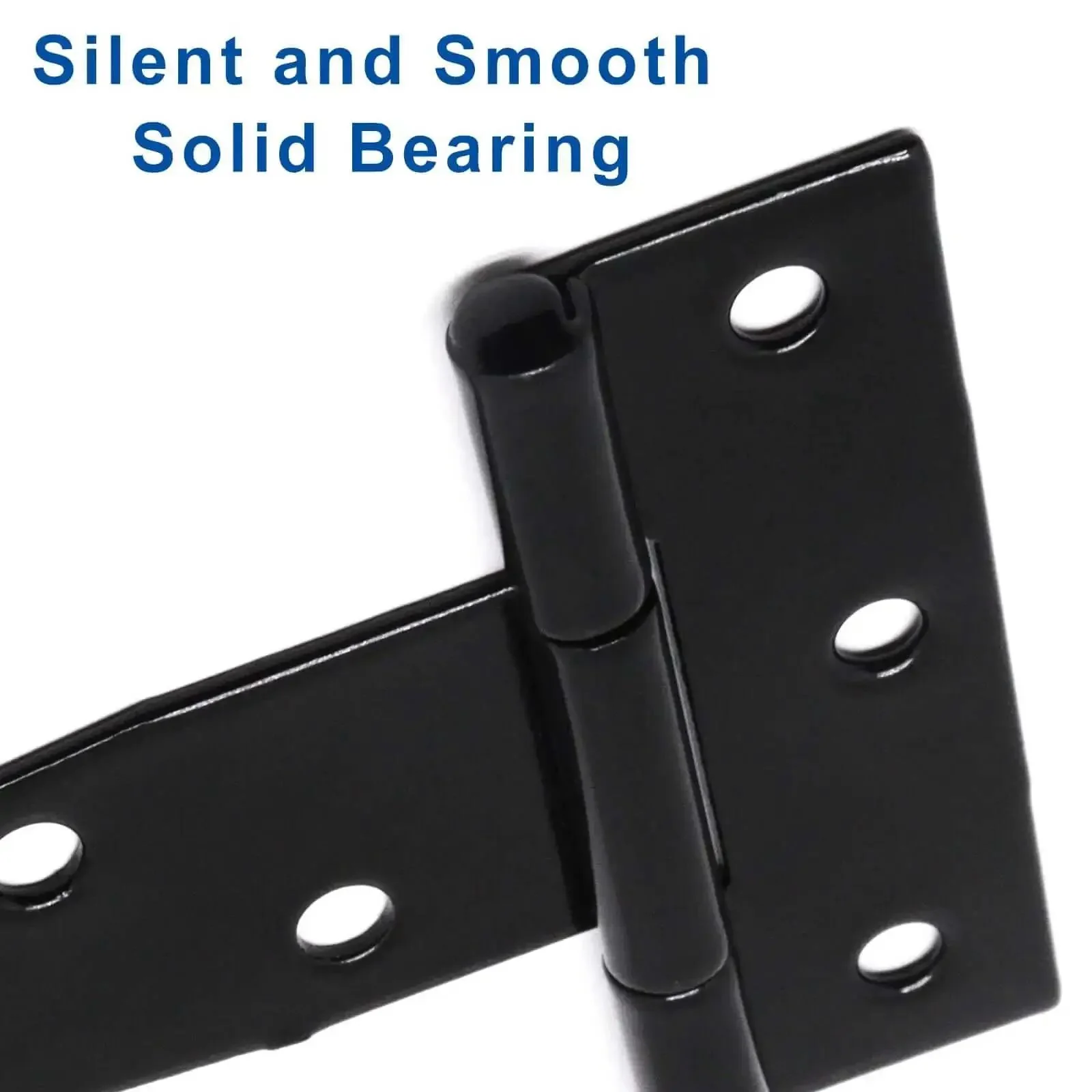 Six Pack 4 Inch T Strap Hinges Black Outdoor Gate Hinges For Wooden Fences Beefy Heavy Duty Tee Hinges For Shed Barn Doors Gates Rugged Carbon Steel With Galvanized Matte Black Finish - Image 7
