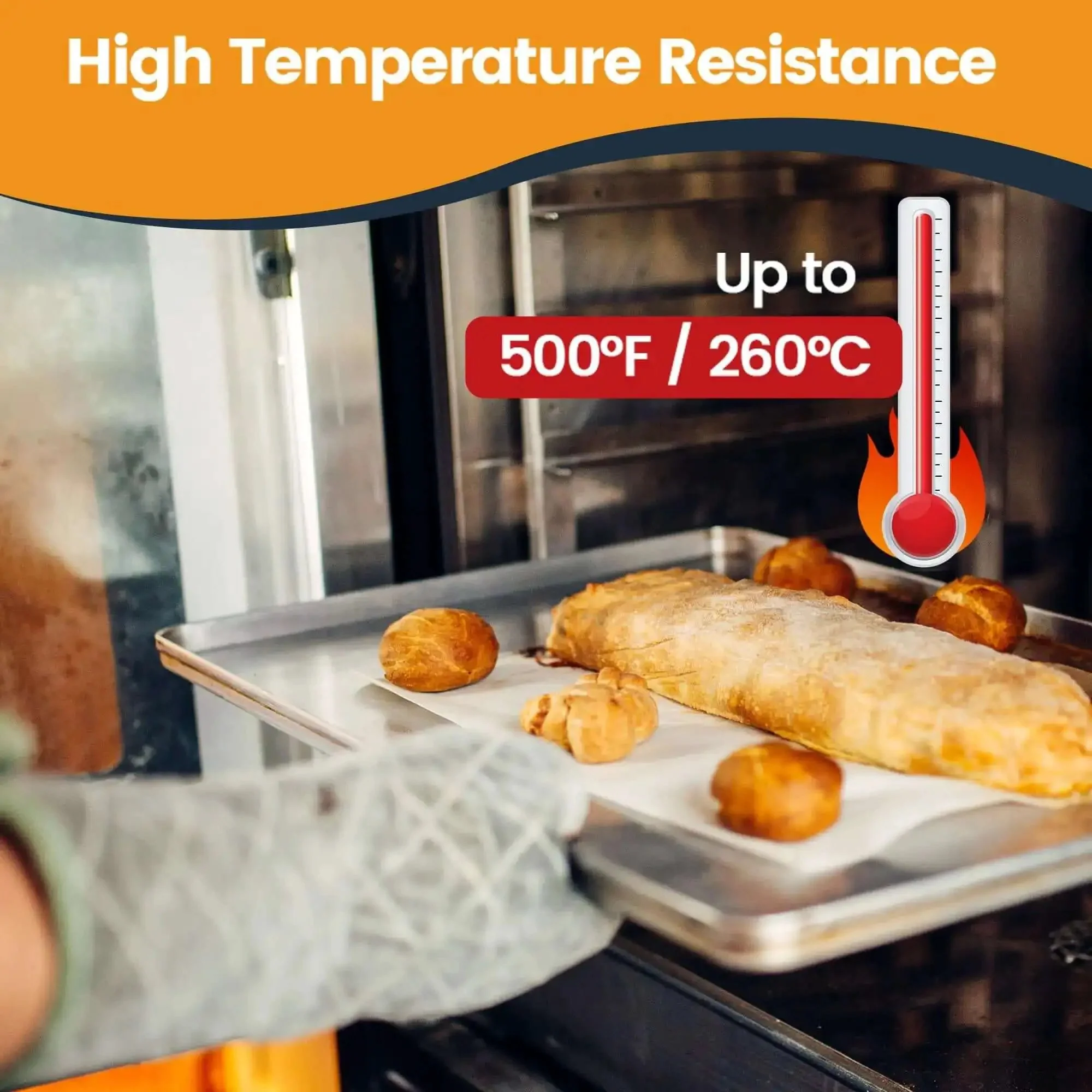 Six Pack Full Size Aluminum Baking Sheets Set, Nonstick Durable Cookie Sheets 26 By 18 Inches, NSF Certified, Oven Safe Up To 500 Degrees, Ideal For Home Bakes, Restaurants And Catering, Heavy Duty Aluminum Construction - Image 8