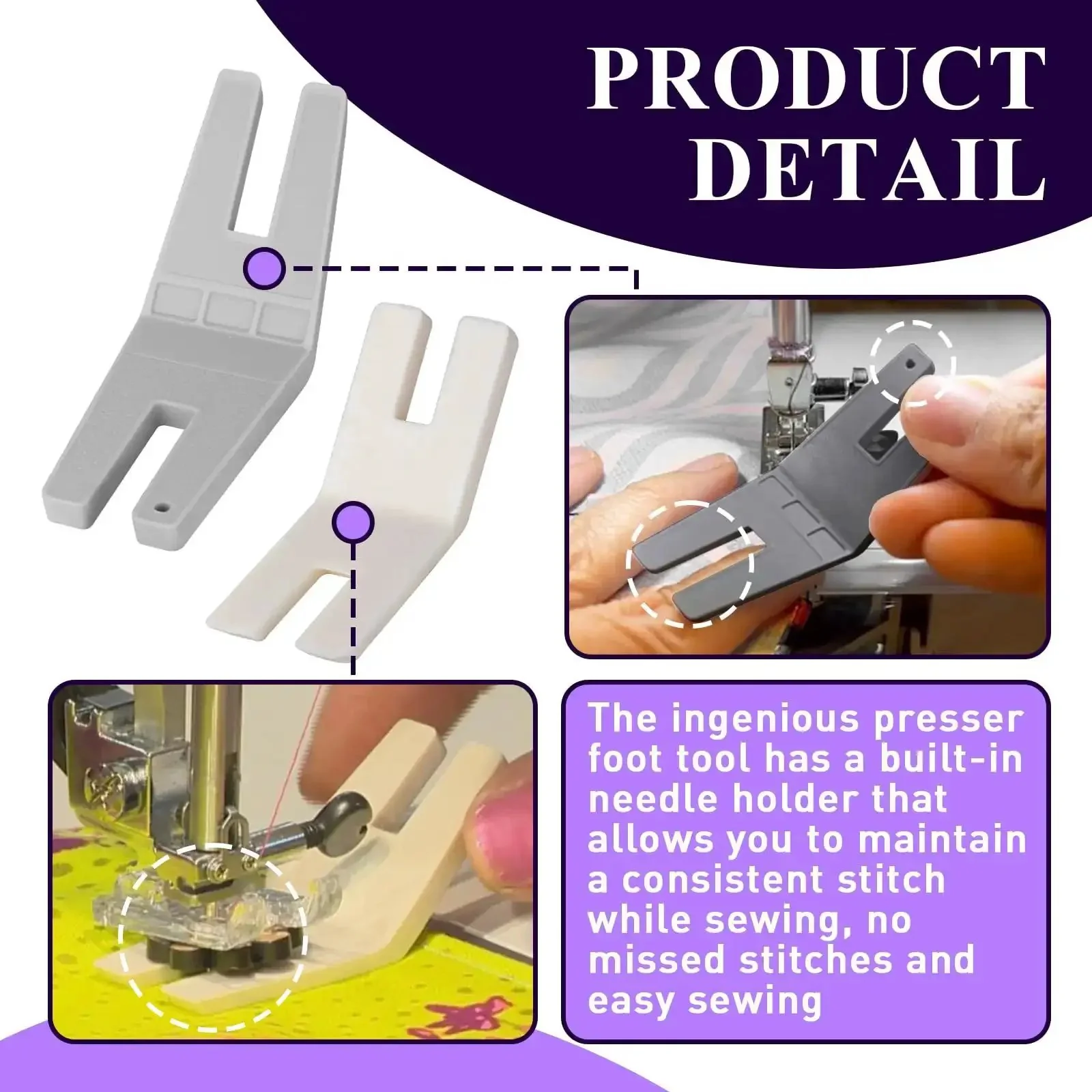 Six Pack Hump Jumper Sewing Tool Set For Quick Seam Finishing And Button Attachments With Two Size Options To Tackle Thick Fabrics Like Denim And Sweatshirts Universal Fit For Most Home Sewing Machines - Image 6
