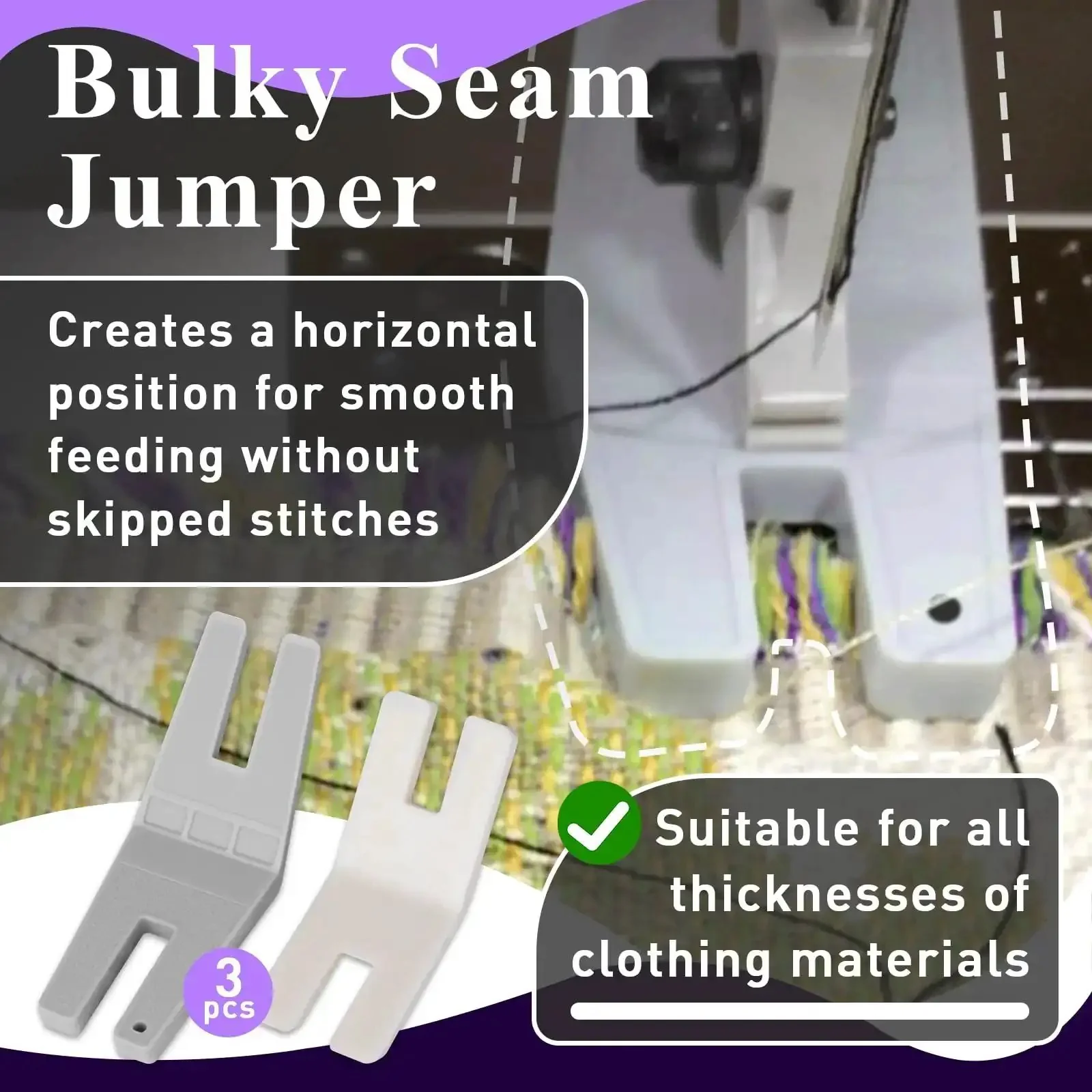 Six Pack Hump Jumper Sewing Tool Set For Quick Seam Finishing And Button Attachments With Two Size Options To Tackle Thick Fabrics Like Denim And Sweatshirts Universal Fit For Most Home Sewing Machines - Image 8