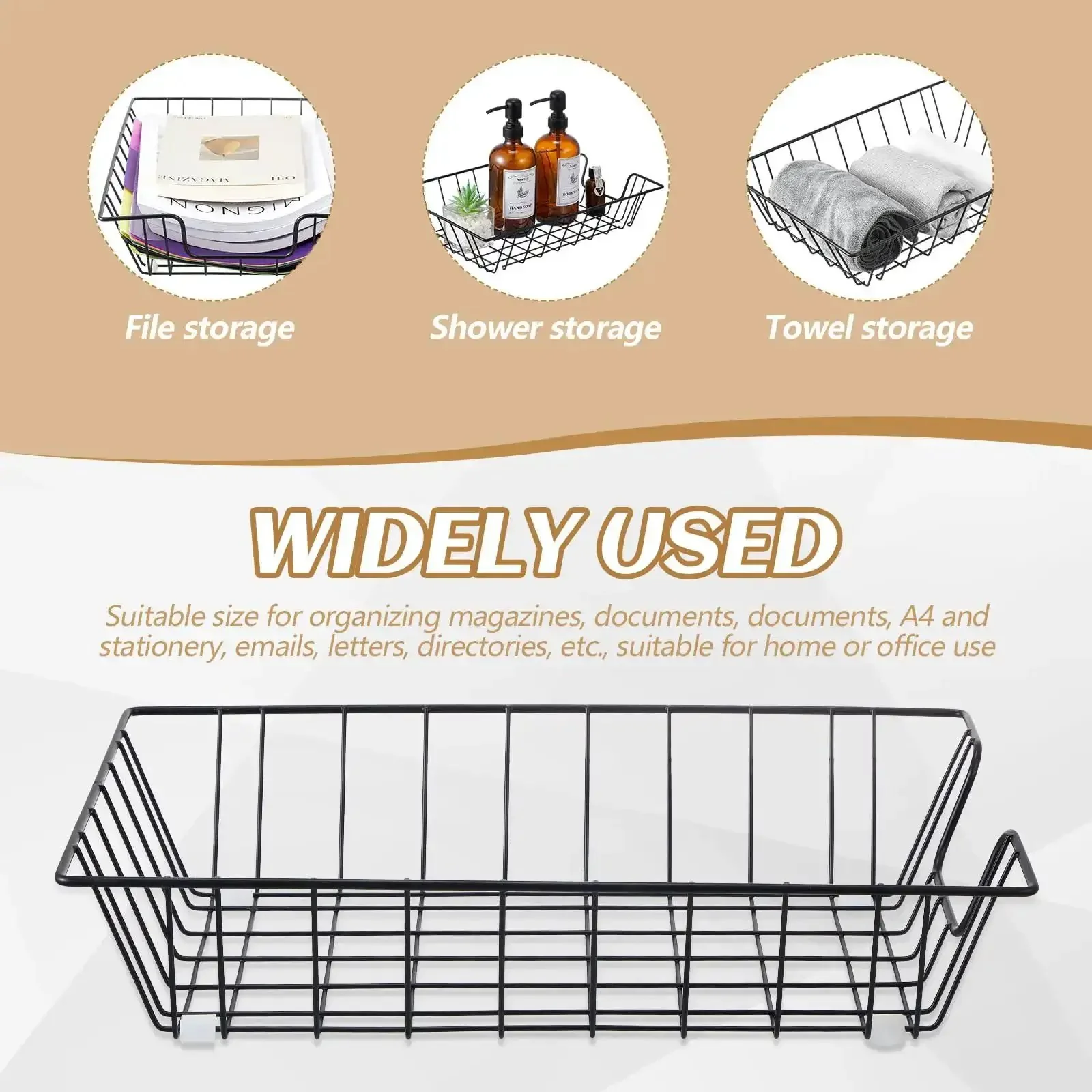 Six Pack Metal Letter Tray Set Stackable Wire Paper Organizer For Desk File Holder Basket Letter Storage For Office Home Classroom School 14 X 10 X 3 Inches Black - Image 4