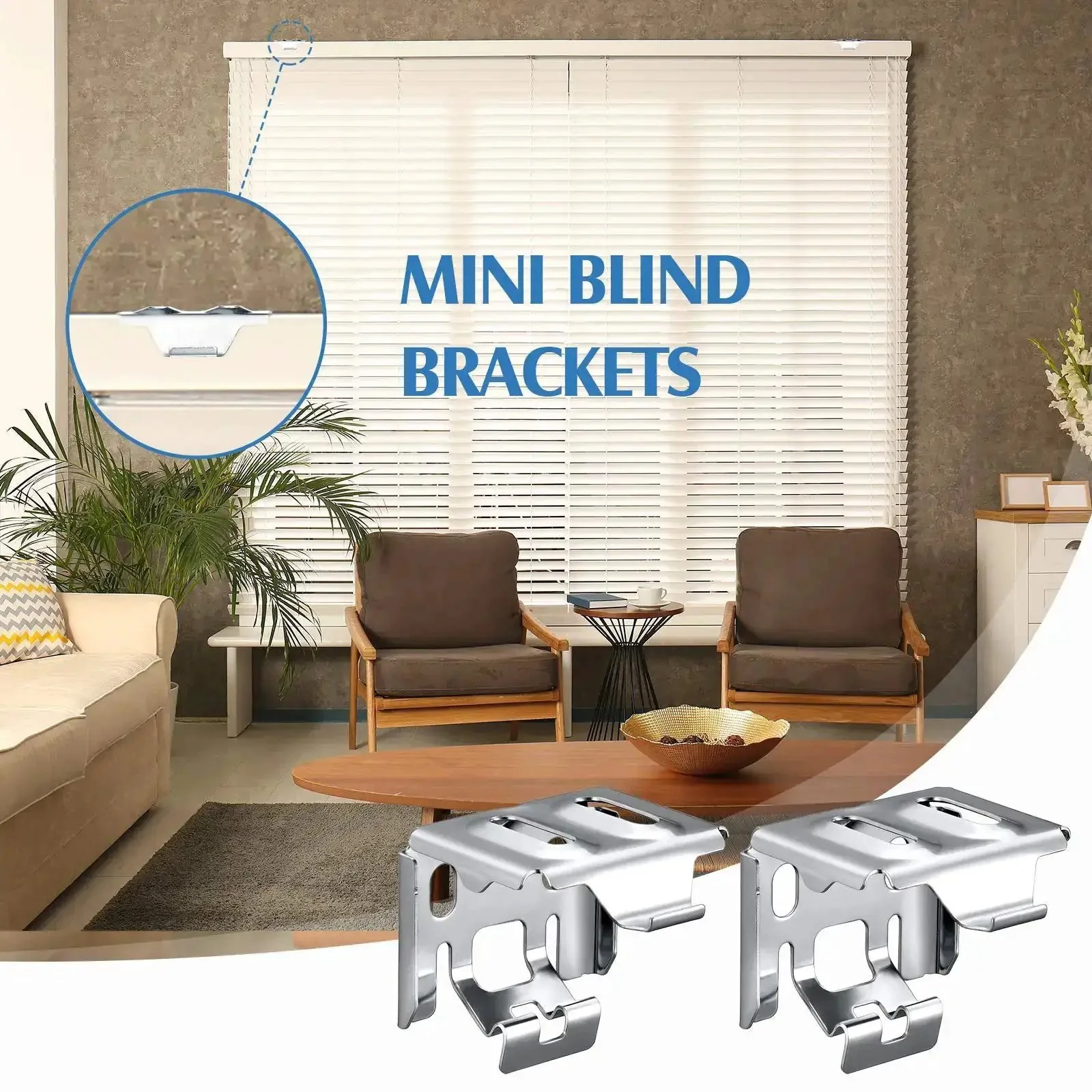 Six Pack Mini Blind Brackets 1.18X1.18 Inch With Screws For Window Blinds Replacement Hardware Set Includes Twelve Screws Durable Mounting Brackets For Easy Window Blind Installation - Image 2