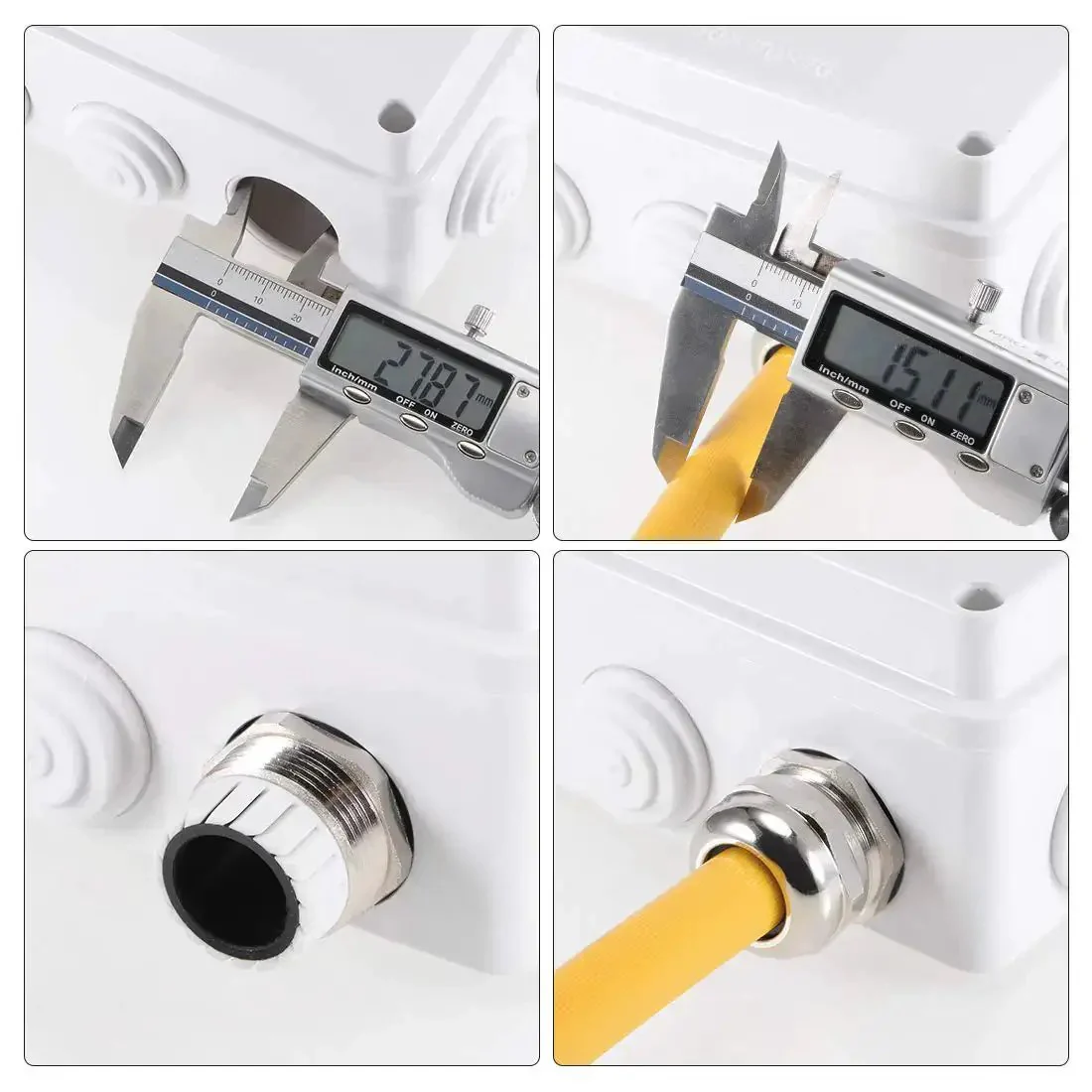 Six Pack PG7 Cable Gland Metal Waterproof Connector for 3mm to 6.5mm Wire Diameters, Dustproof, Acid Resistant, Easy Install, Perfect for Machinery Control Boxes, Distribution Panels, and Electrical Gear - Image 2