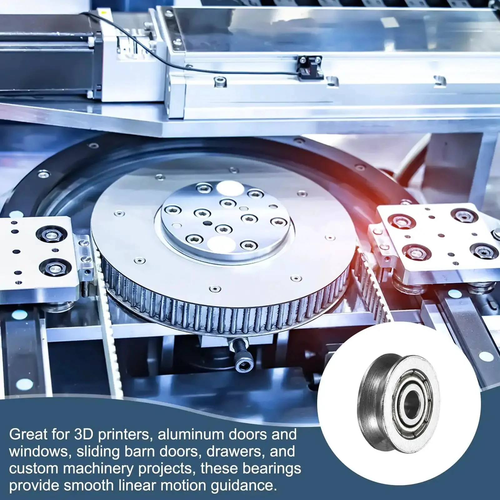 Six Pack Small V Groove Pulleys 3x12x4mm Aluminum Alloy Miniature Pulleys For Rail Track Linear Motion System Replacement Great For CNC Robotics DIY And Precision Sliding - Image 2