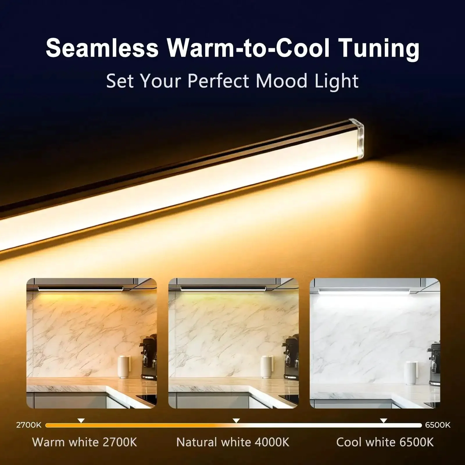 Six Pack Under Cabinet Lighting With Touch Control LED Light Bars, Dimmable And Color Temperature Adjustable 2700K To 6500K, Ultra Thin Linkable Under Counter Lights For Kitchen, Closet, And Display No Hassle Setup - Image 7