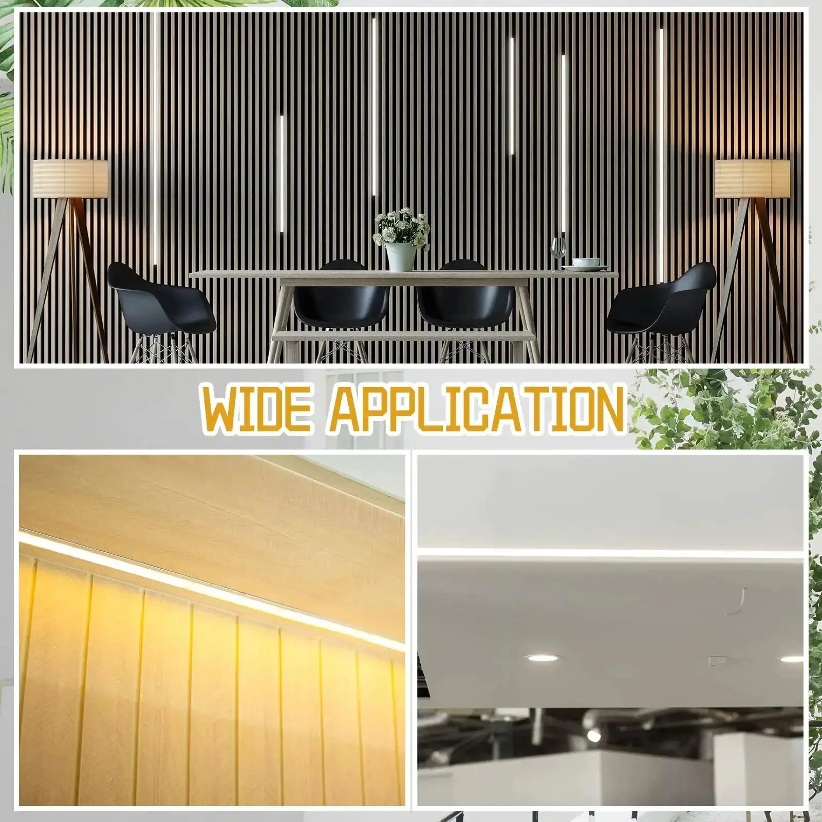Six Pack Wood Wall Panel LED Recessed Lighting Kit With Touch Switch Self Adhesive 3000K Warm White Light For Wood Slat Walls TV Decor Headboards Home Decor And Under Cabinet Lighting - Image 2