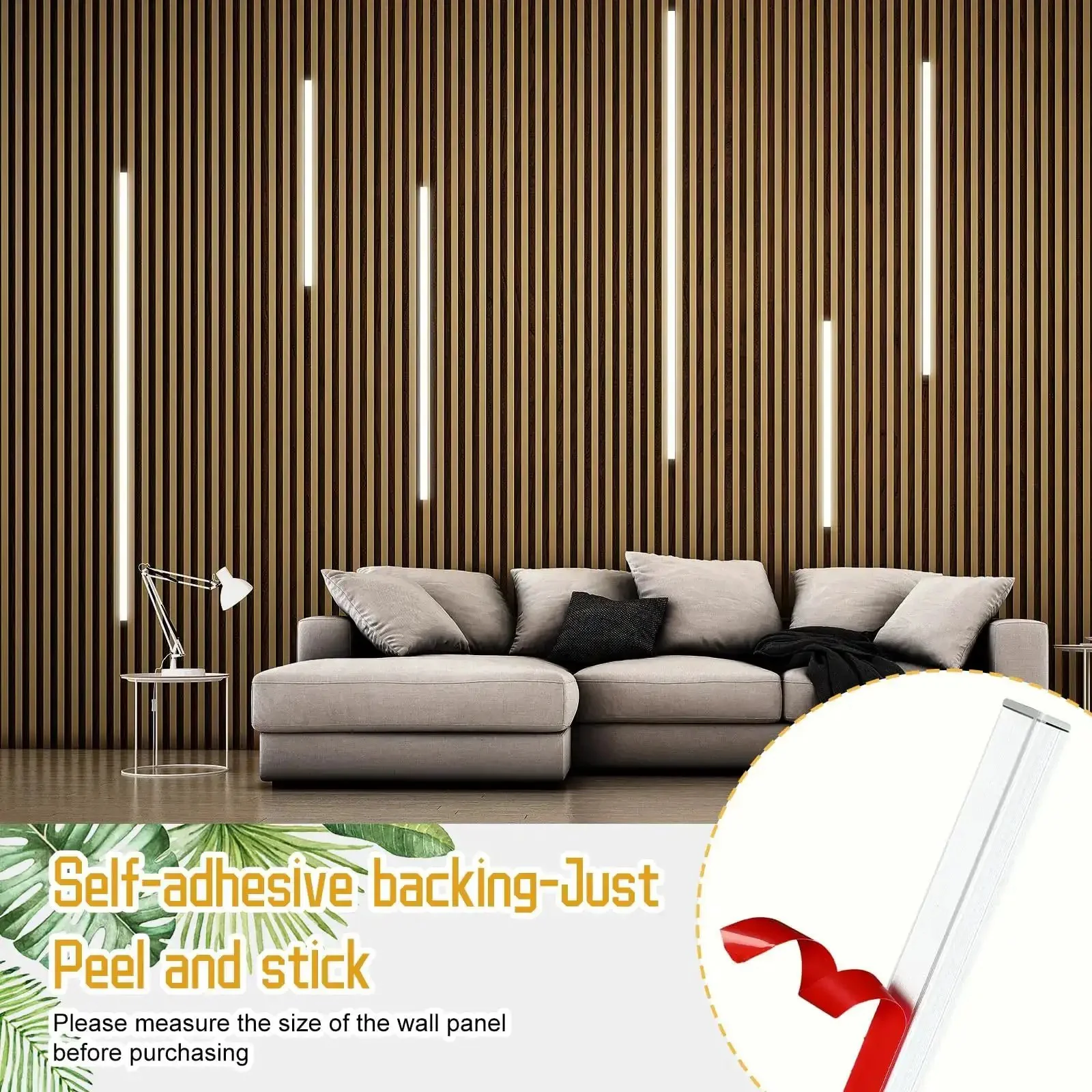 Six Pack Wood Wall Panel LED Recessed Lighting Kit With Touch Switch Self Adhesive 3000K Warm White Light For Wood Slat Walls TV Decor Headboards Home Decor And Under Cabinet Lighting - Image 5