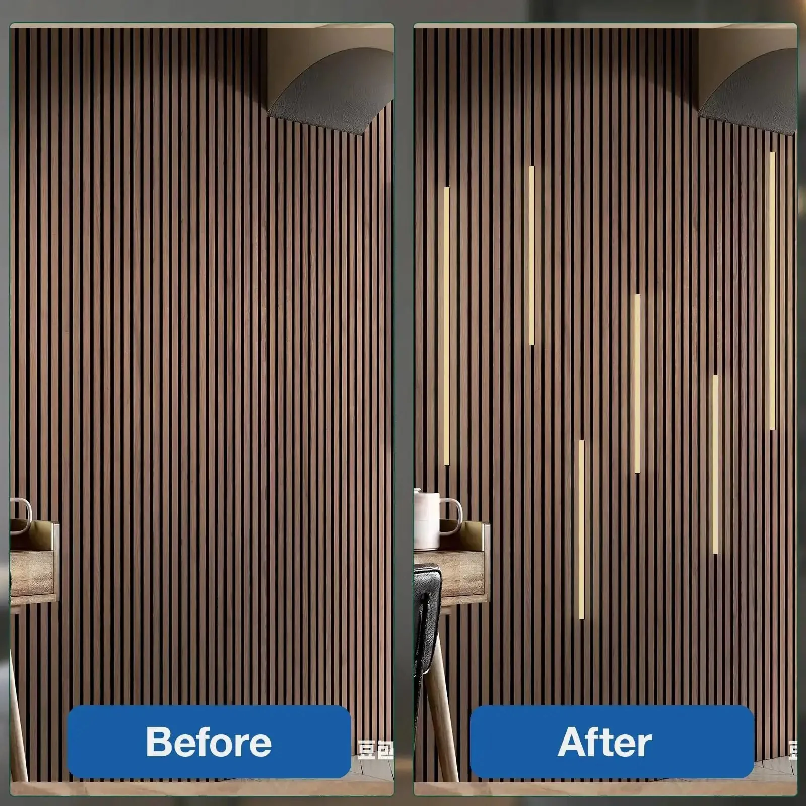 Six Pcs Wood Slat LED Recessed Lighting Kit With Self Adhesive 3000K Warm White Light Easy Install Smart Switch And Adjustable Brightness For Cabinets And Kitchen Counters 2x36 2x24 2x16 - Image 3