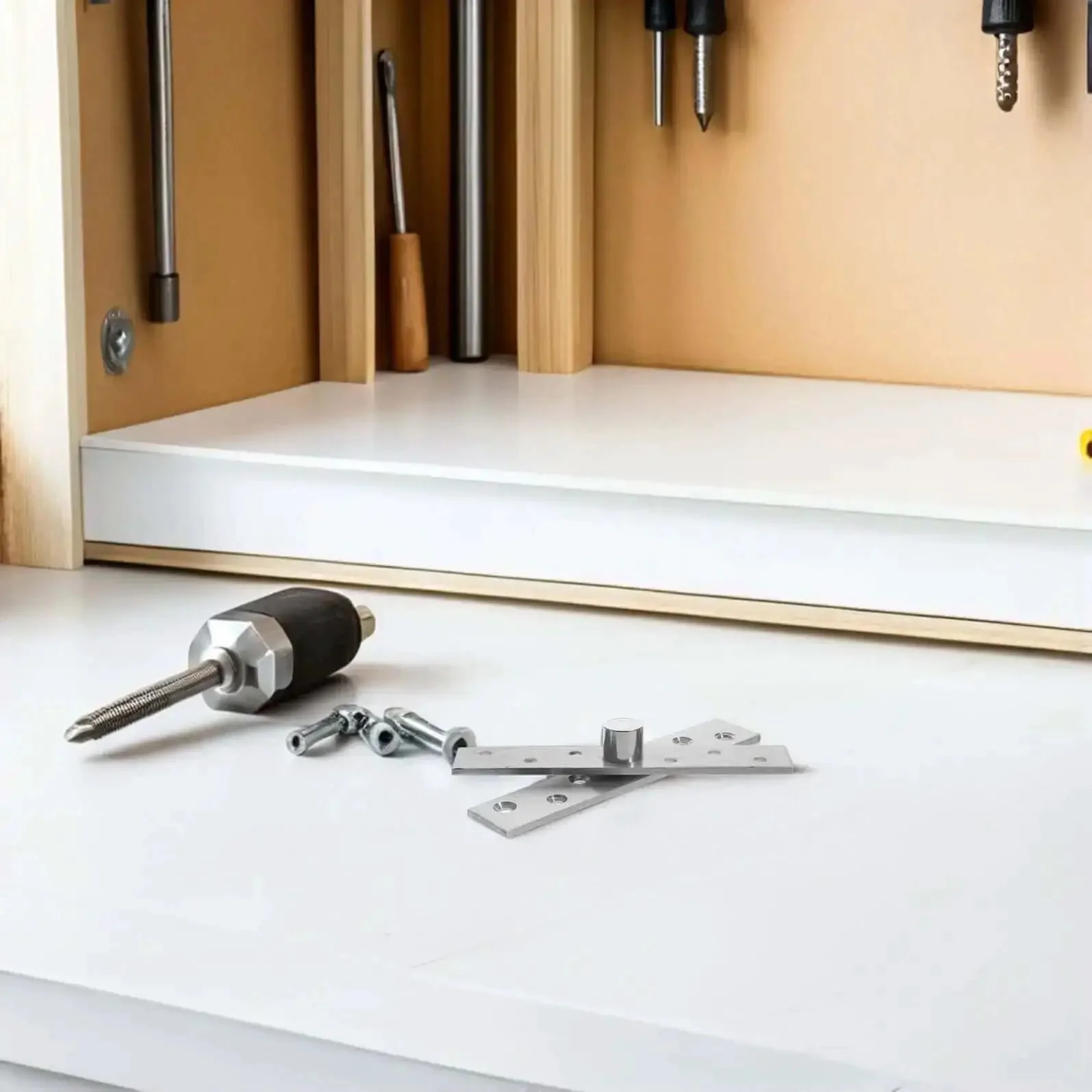 Six Piece Built Tough Heavy Duty Stainless Steel Hidden Door Pivot Hinges Set With 360 Degree Rotation For Secret Bookcase, Cabinet And Interior Doors, Concealed Minimalist Hardware That Keeps Your Space Sleek And Modern - Image 7