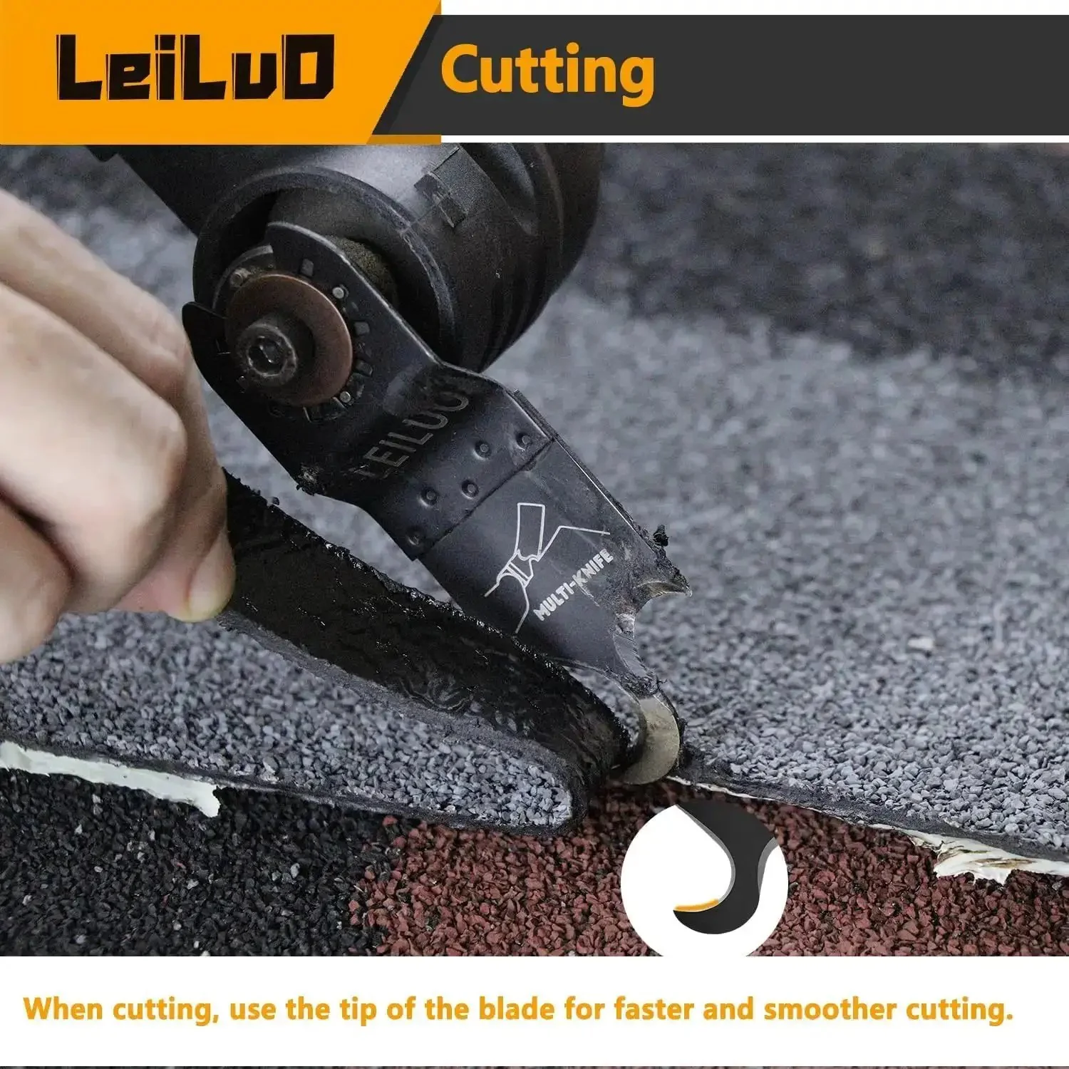Six-Piece Oscillating Tool Hook Knife Blade Set For Carpet, Roof Shingles, Soft Materials With Storage Bag, Double Edged Universal Blades For Pushing Or Pulling, Pro Grade, Compatible With DeWalt, Dremel, Milwaukee And More - Image 5