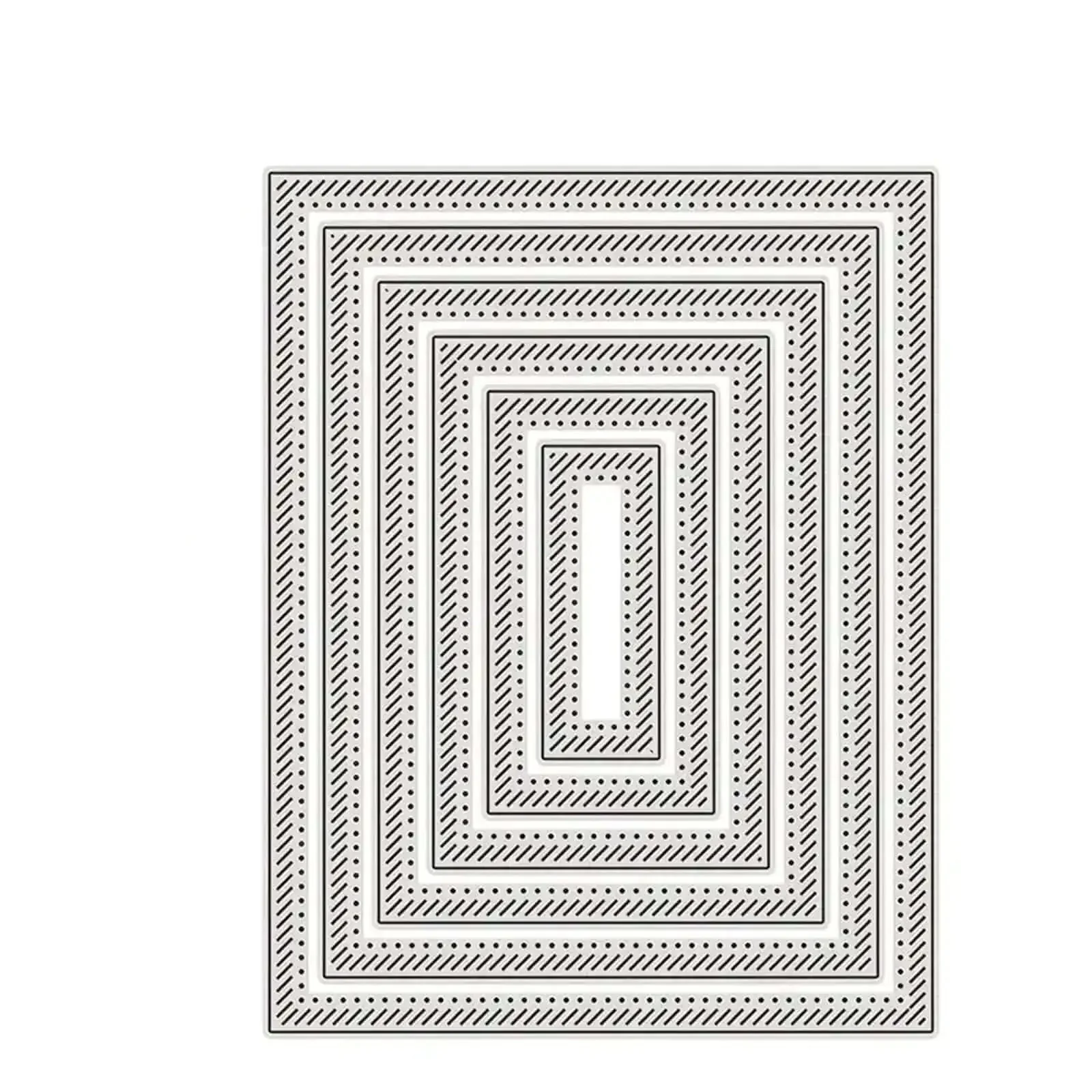 Six Piece Rectangle Frame Metal Die Cuts Set With Scalloped Stitch Nested Tags For Go To DIY Scrapbooking Card Making And Album Embellishments Embossing Backgrounds For Creative Paper Crafts Ideal For Embellishing Albums And Journals - Image 3