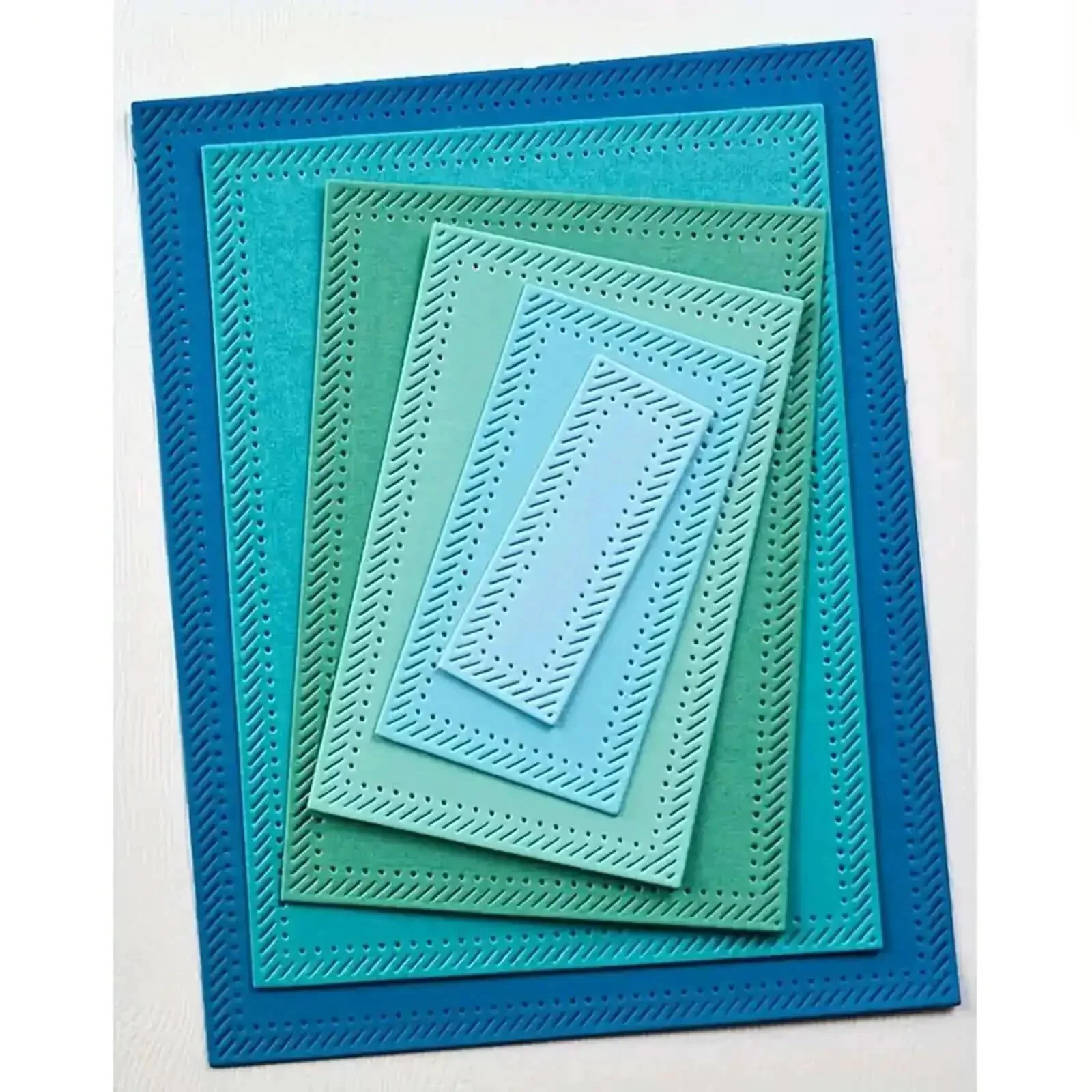 Six Piece Rectangle Frame Metal Die Cuts Set With Scalloped Stitch Nested Tags For Go To DIY Scrapbooking Card Making And Album Embellishments Embossing Backgrounds For Creative Paper Crafts Ideal For Embellishing Albums And Journals - Image 8