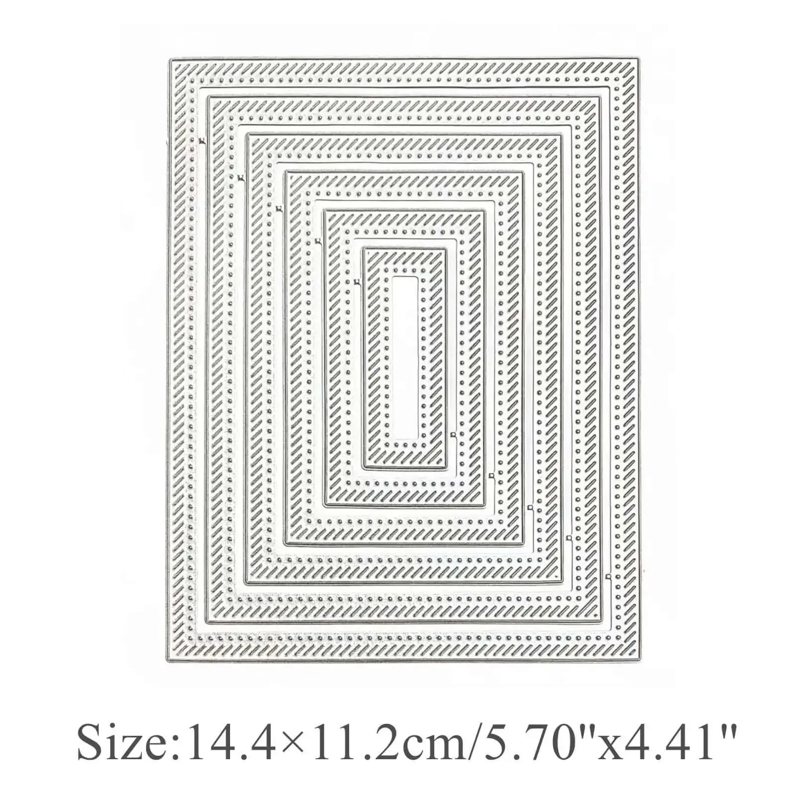 Six Piece Rectangle Frame Metal Die Cuts Set With Scalloped Stitch Nested Tags For Go To DIY Scrapbooking Card Making And Album Embellishments Embossing Backgrounds For Creative Paper Crafts Ideal For Embellishing Albums And Journals - Image 9