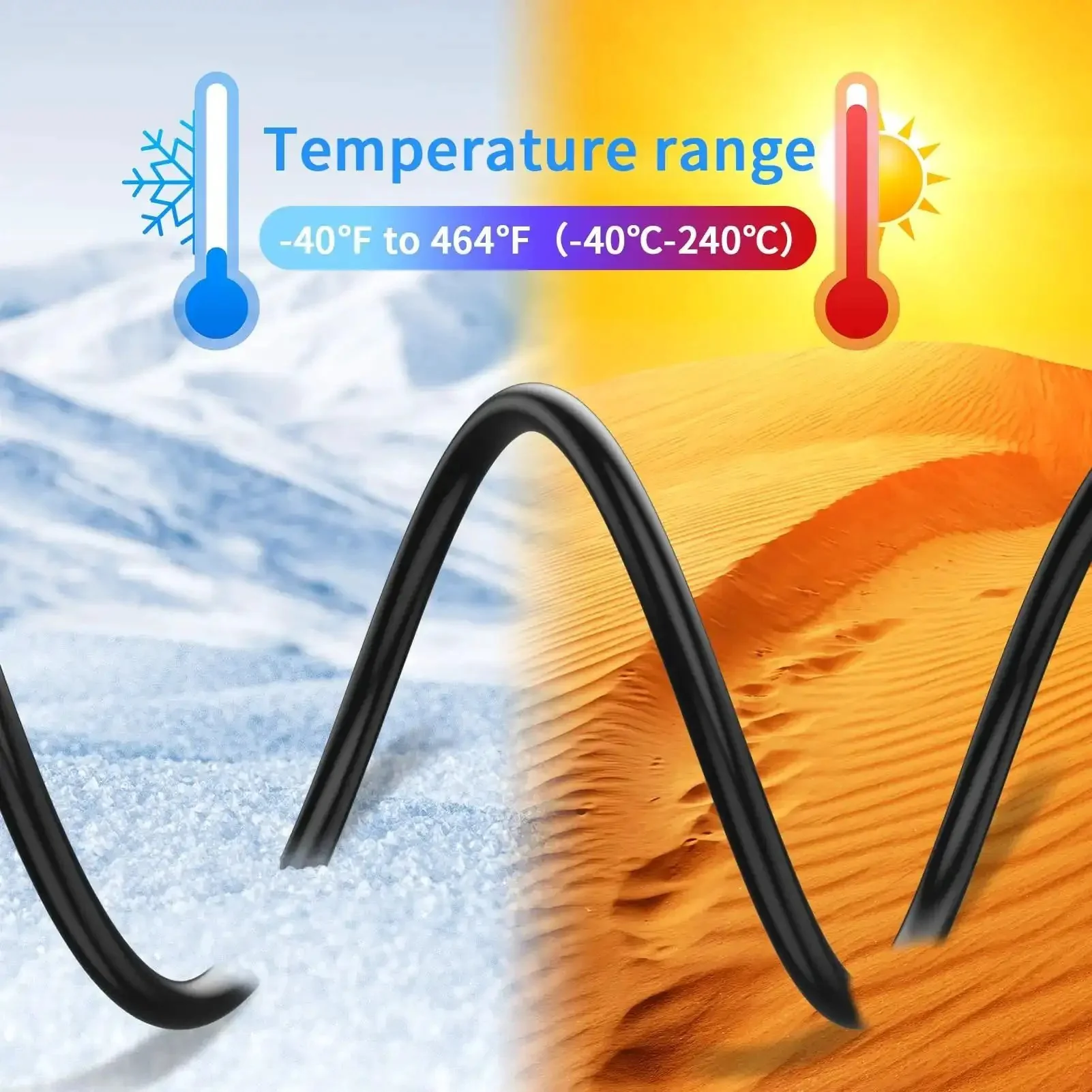 Six Piece Silicone Vacuum Hose Kit High Performance Tubing Set For Automotive And HVAC 130 PSI Max 5 Feet Each Inner Diameters 1/8, 5/32, 3/16, 1/4, 5/16, 3/8 Inches Black - Image 4