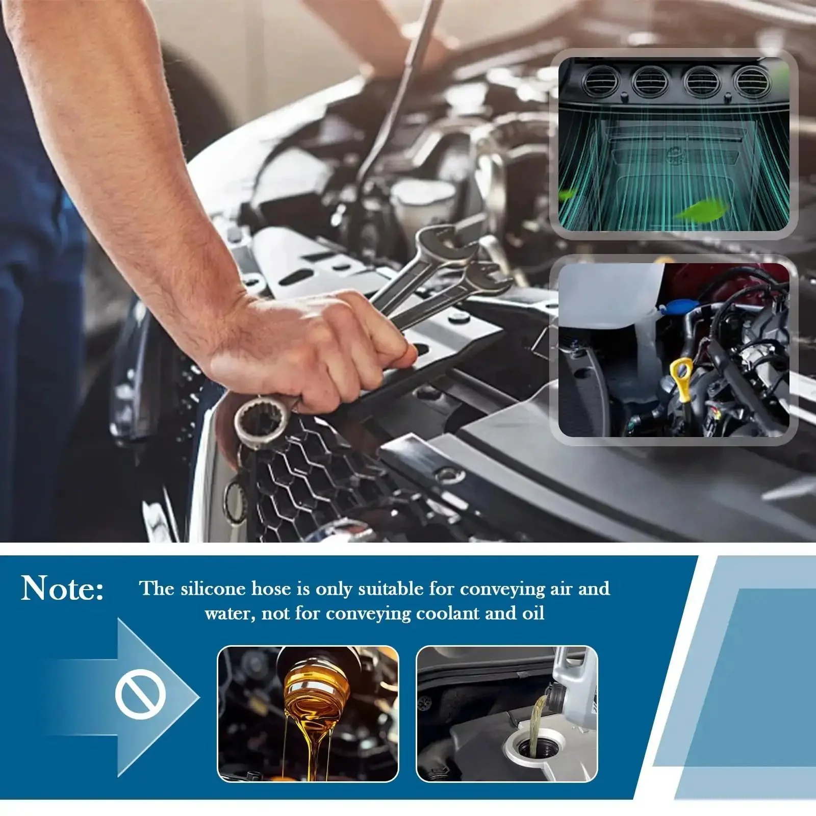Six Piece Silicone Vacuum Hose Kit With 4.9 Ft Of Flexible Vacuum Lines And Tube Cutter, Size Range 1/8 In To 3/8 In, Great For DIY Engine Work And Radiator Cooling, Multi Purpose Air And Water Transport Hoses Not For Coolant Or Oil - Image 3