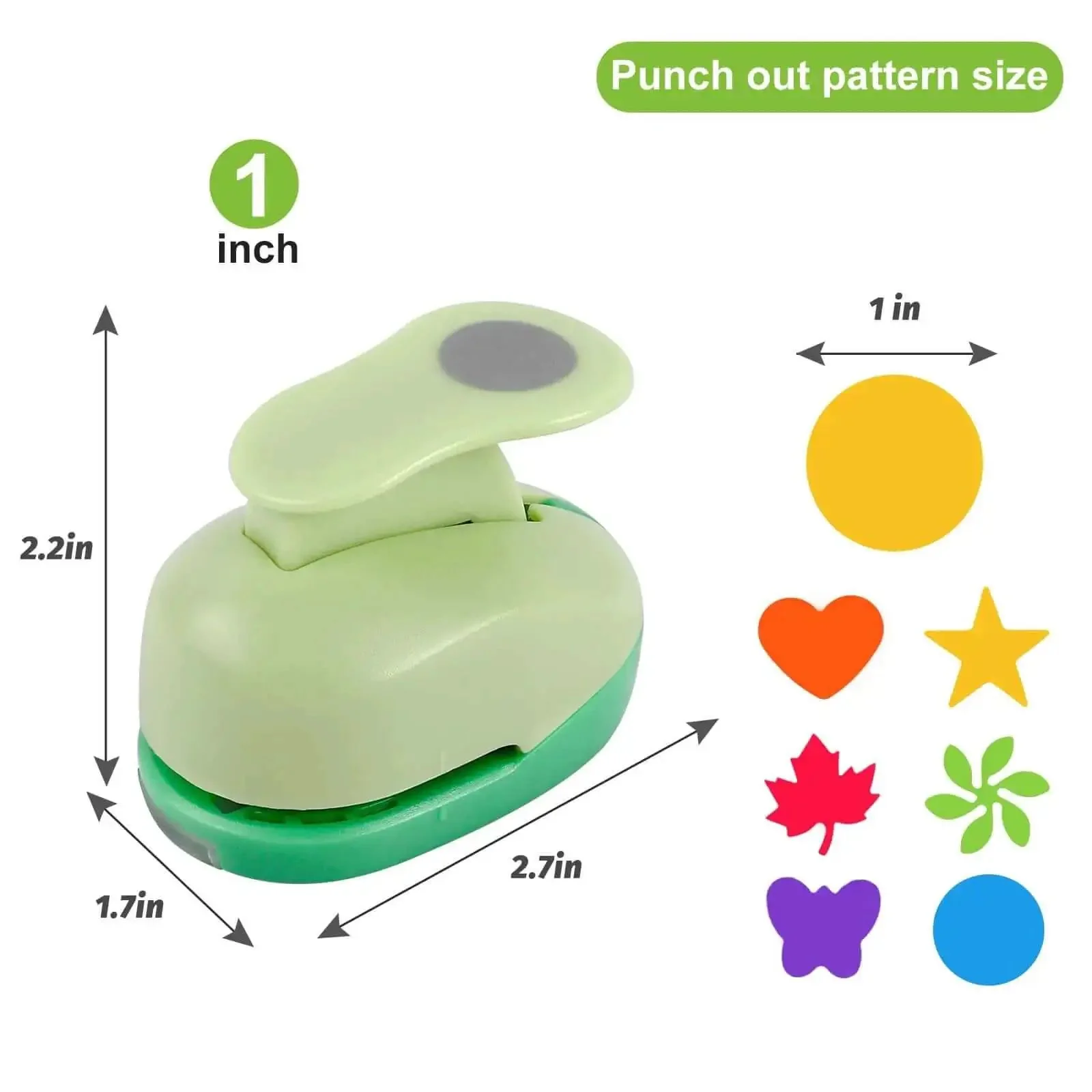 Six Shape 1 Inch Craft Hole Punch Set With Heart Circle Star Butterfly Maple Leaf And Flower Punches For Scrapbooking DIY Cards And Paper Craft Projects No Jam Easy To Use - Image 4