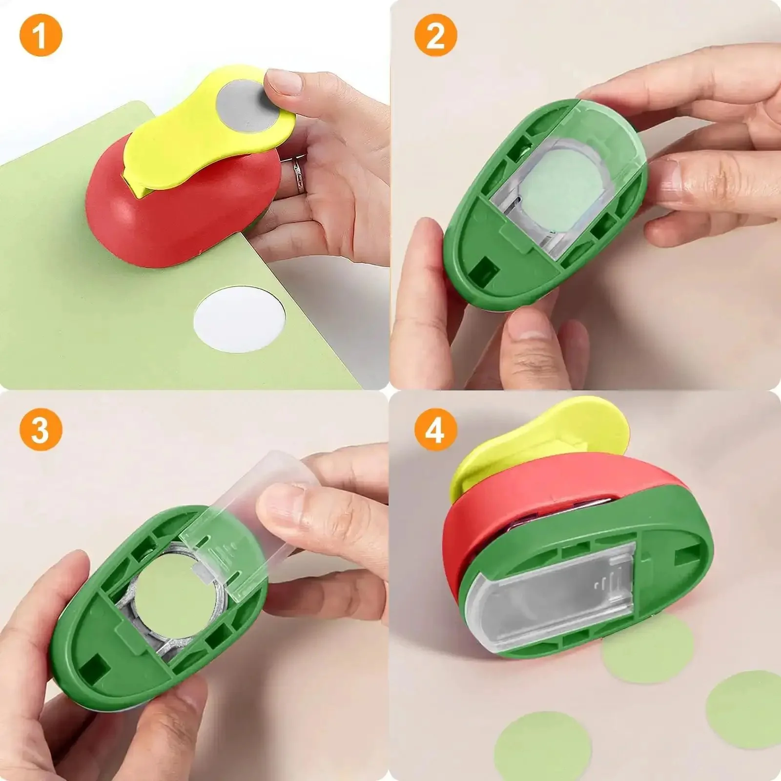 Six Size Circle Punch Set For Paper Crafts With Easy Operation And Color Vibes Includes Three Inch Two Inch One And A Half Inch One Inch Five Eighth Inch And Five Sixteenth Inch Circles For Card Making Scrapbooking And DIY Craft Projects - Image 5