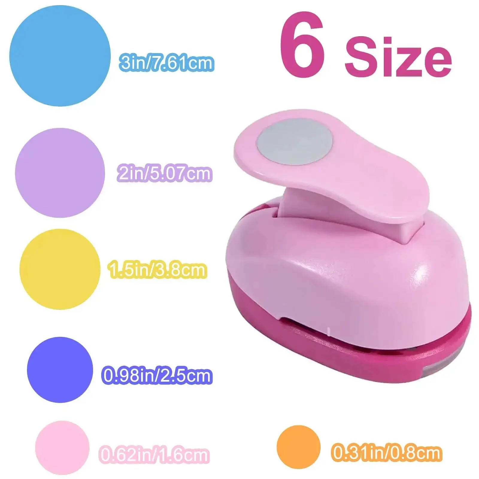 Six Size Circle Punch Set For Paper Crafts With Easy Operation And Color Vibes Includes Three Inch Two Inch One And A Half Inch One Inch Five Eighth Inch And Five Sixteenth Inch Circles For Card Making Scrapbooking And DIY Craft Projects - Image 6