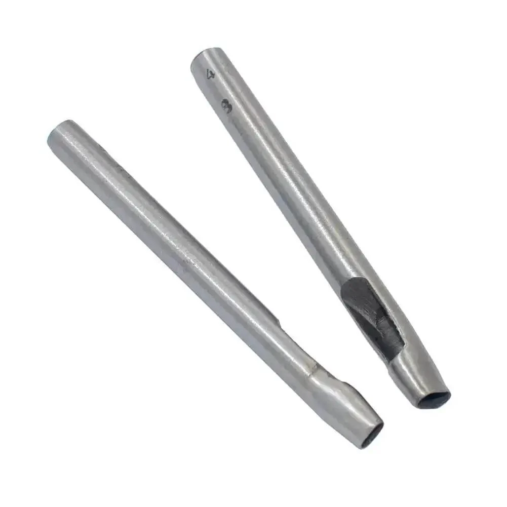 Six Size Leather Oval Hole Punch Set With Carbon Steel Punches For Belts Straps Gaskets And Other Soft Materials Easy Hammer Installation Creates Clean Oval Holes For Leather Crafting - Image 3